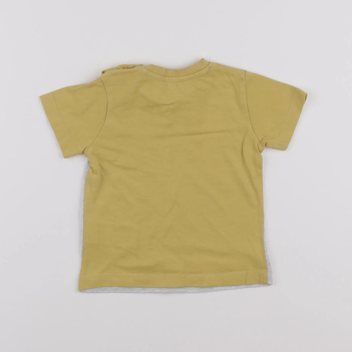 Vertbaudet - tee-shirt jaune, gris - 9 mois
