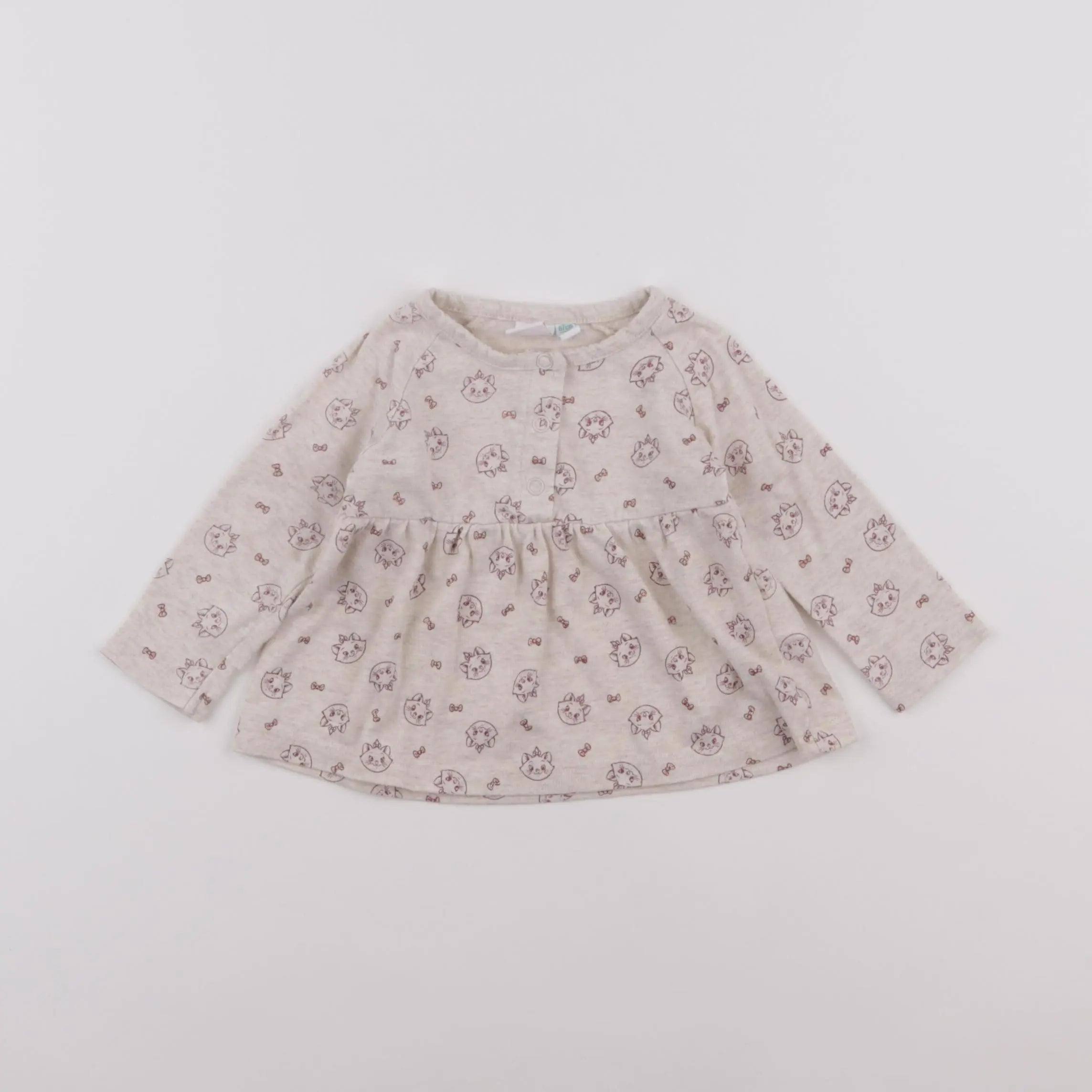 Vertbaudet - tee-shirt beige - 6 mois