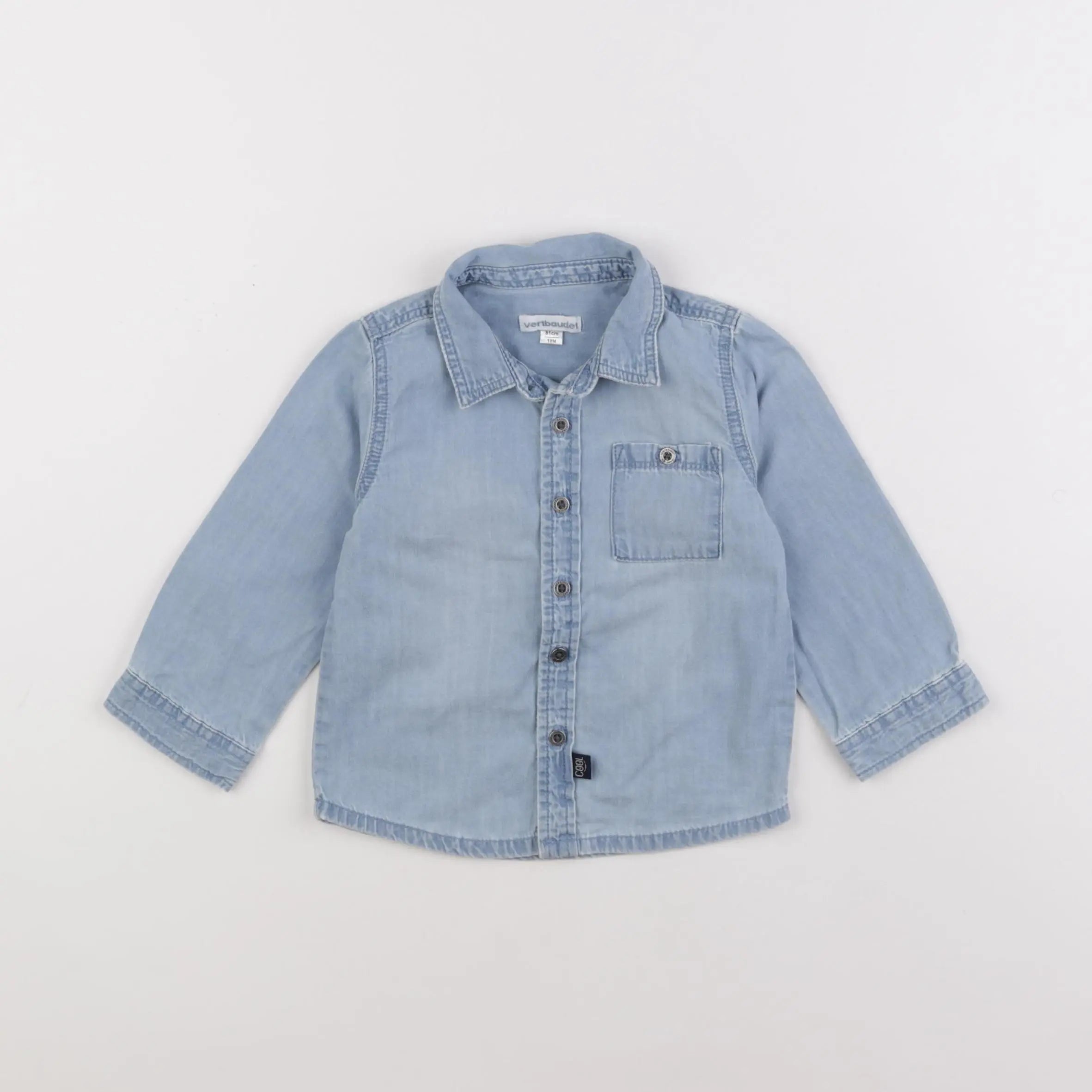 Vertbaudet - chemise bleu - 18 mois