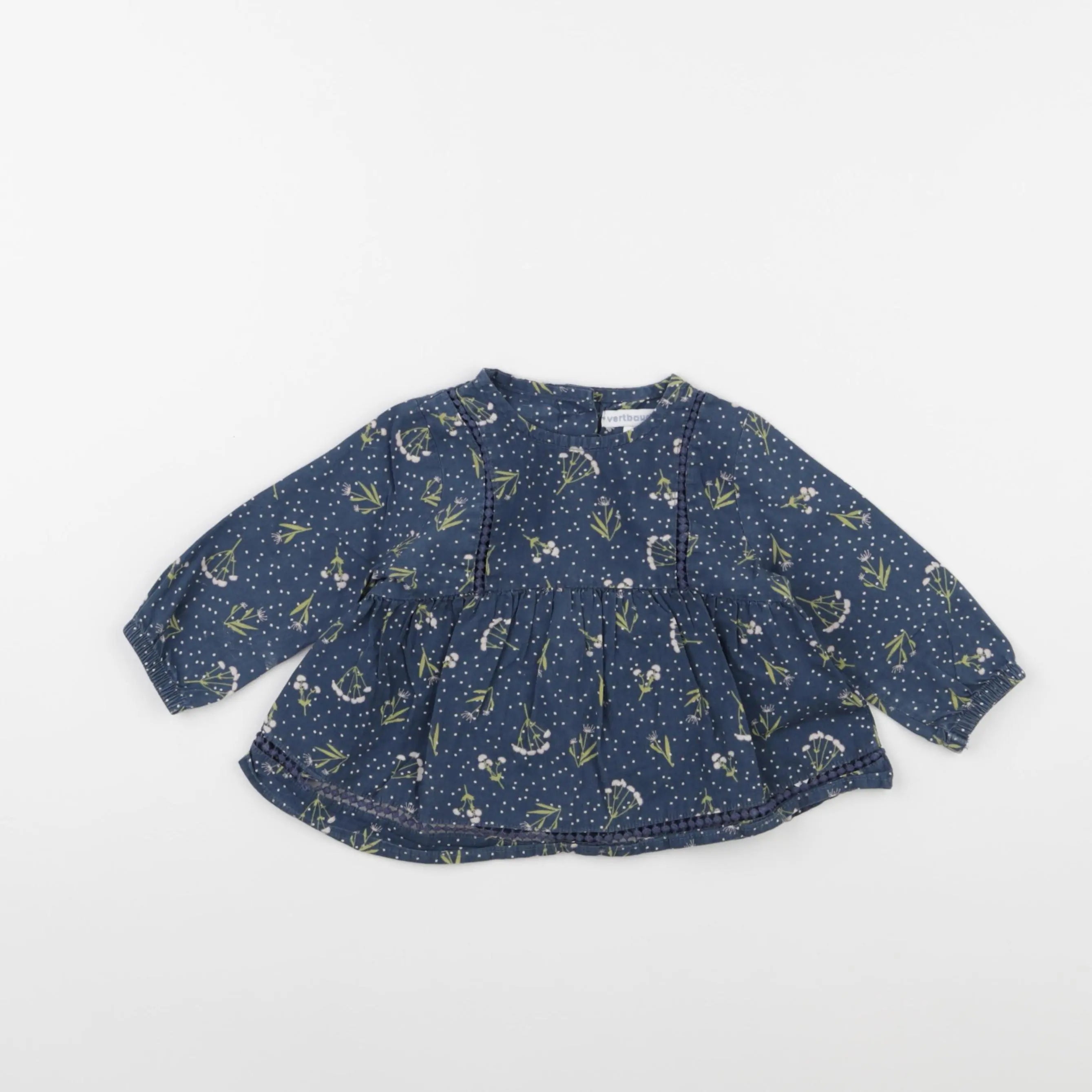 Vertbaudet - blouse bleu - 9 mois