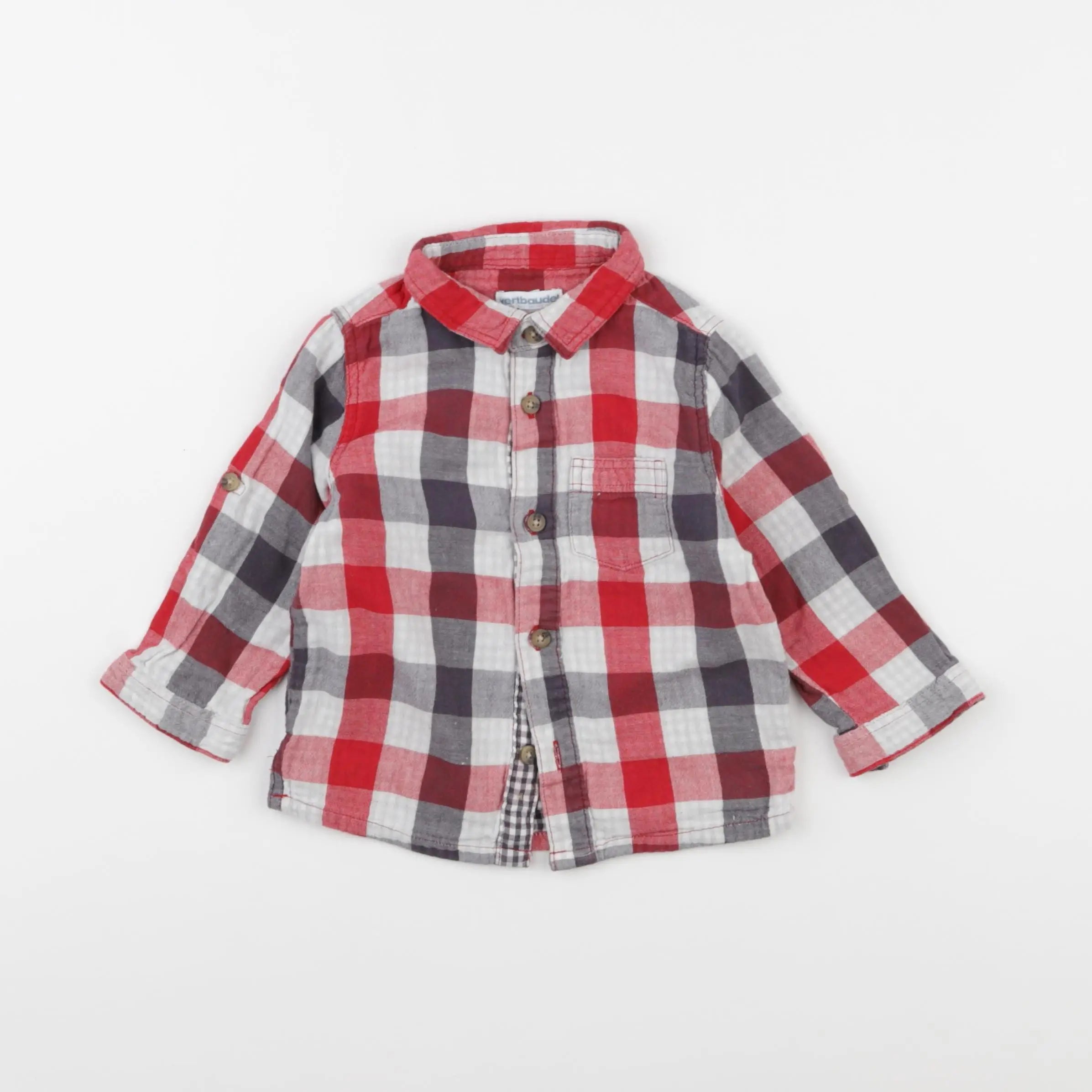 Vertbaudet - chemise multicolore - 12 mois