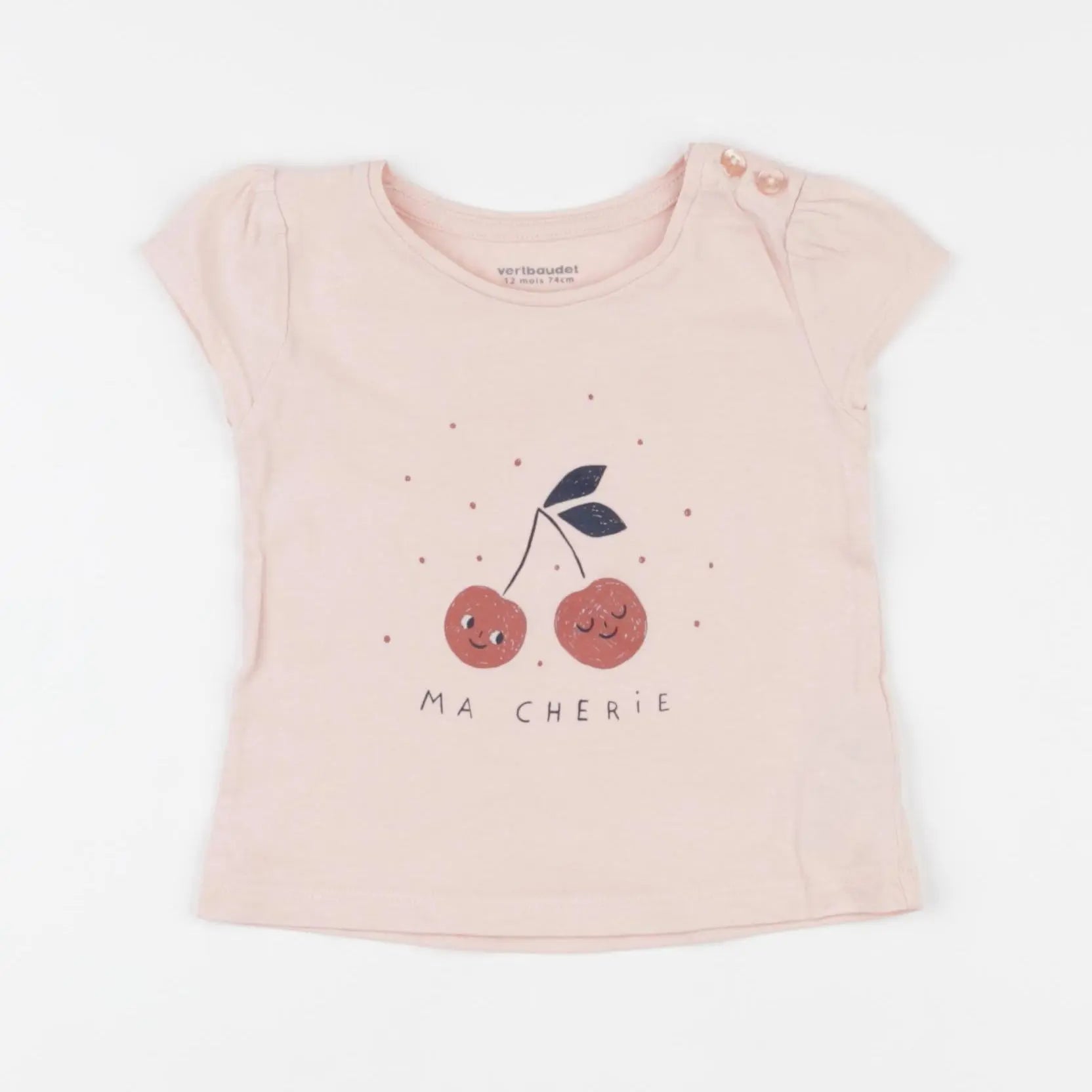 Vertbaudet - tee-shirt rose - 12 mois