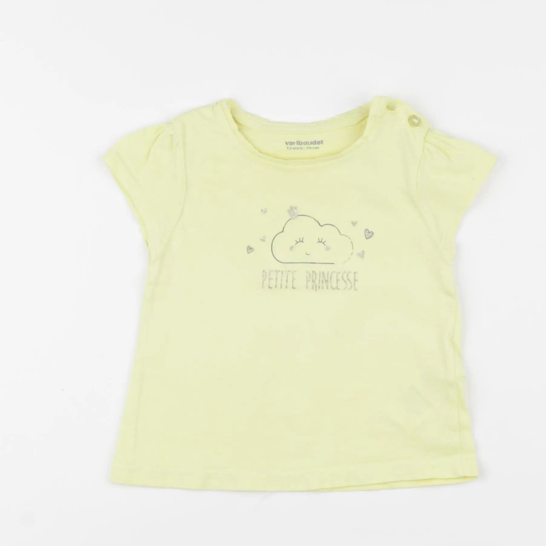 Vertbaudet - tee-shirt jaune - 12 mois