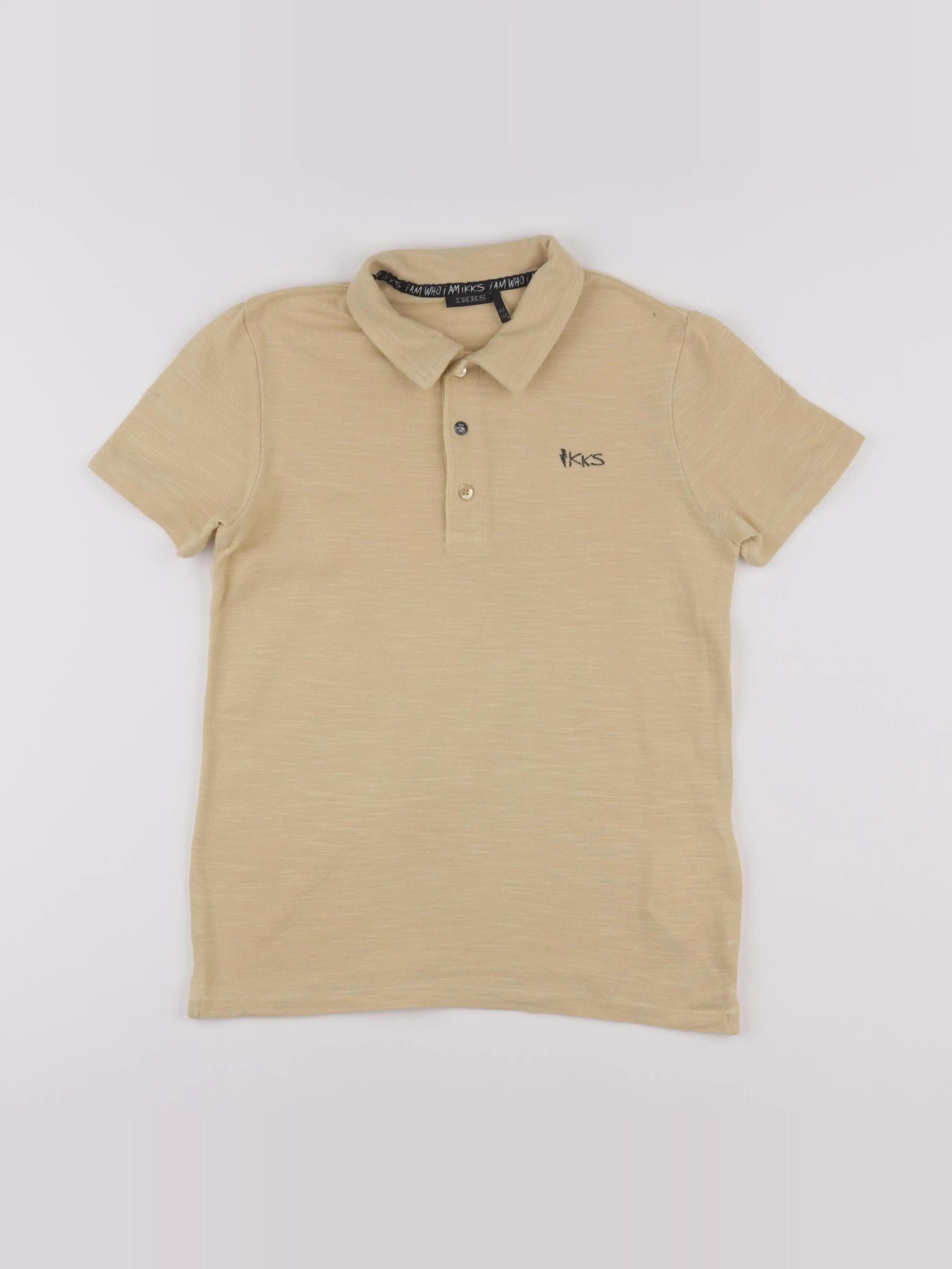 IKKS - polo imprimé au dos beige - 10 ans