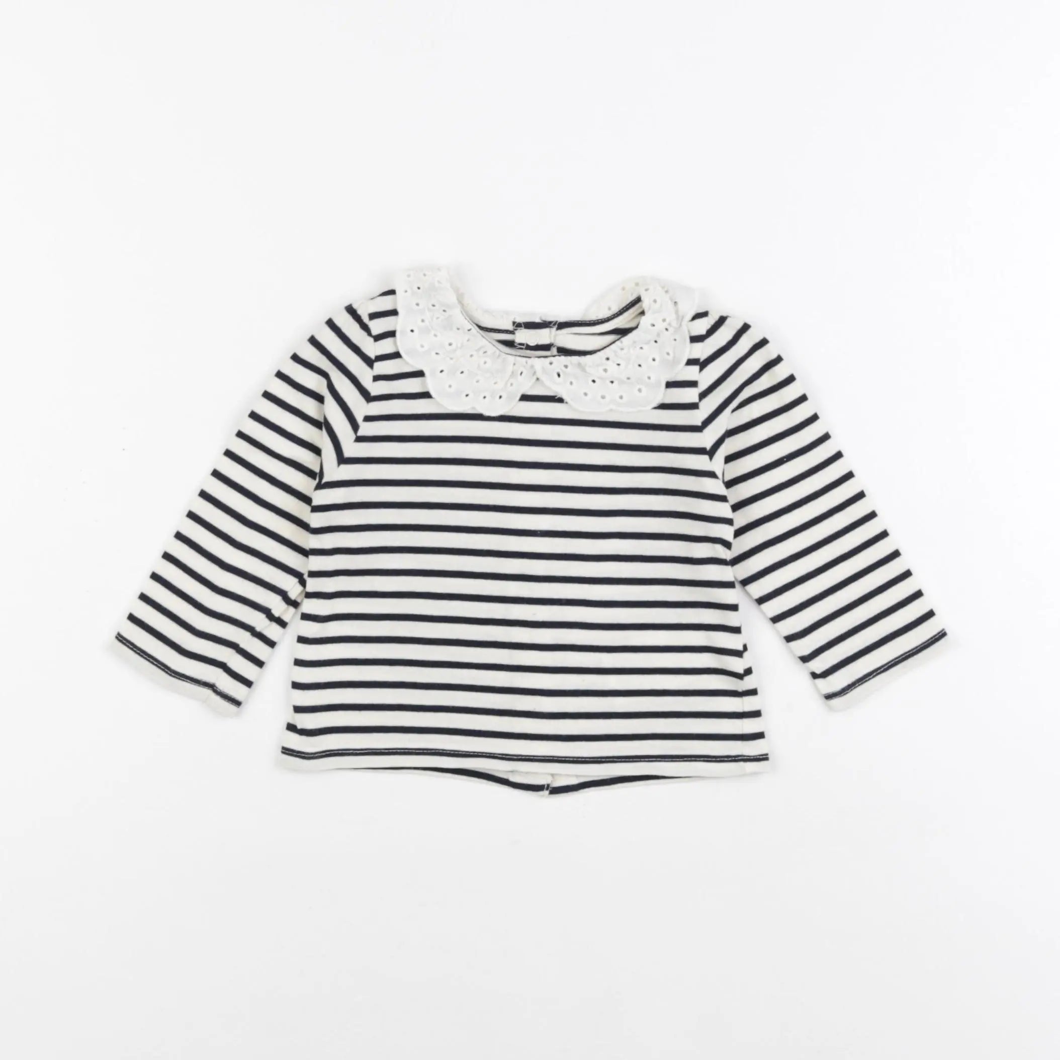 Vertbaudet - tee-shirt beige, bleu - 6 mois