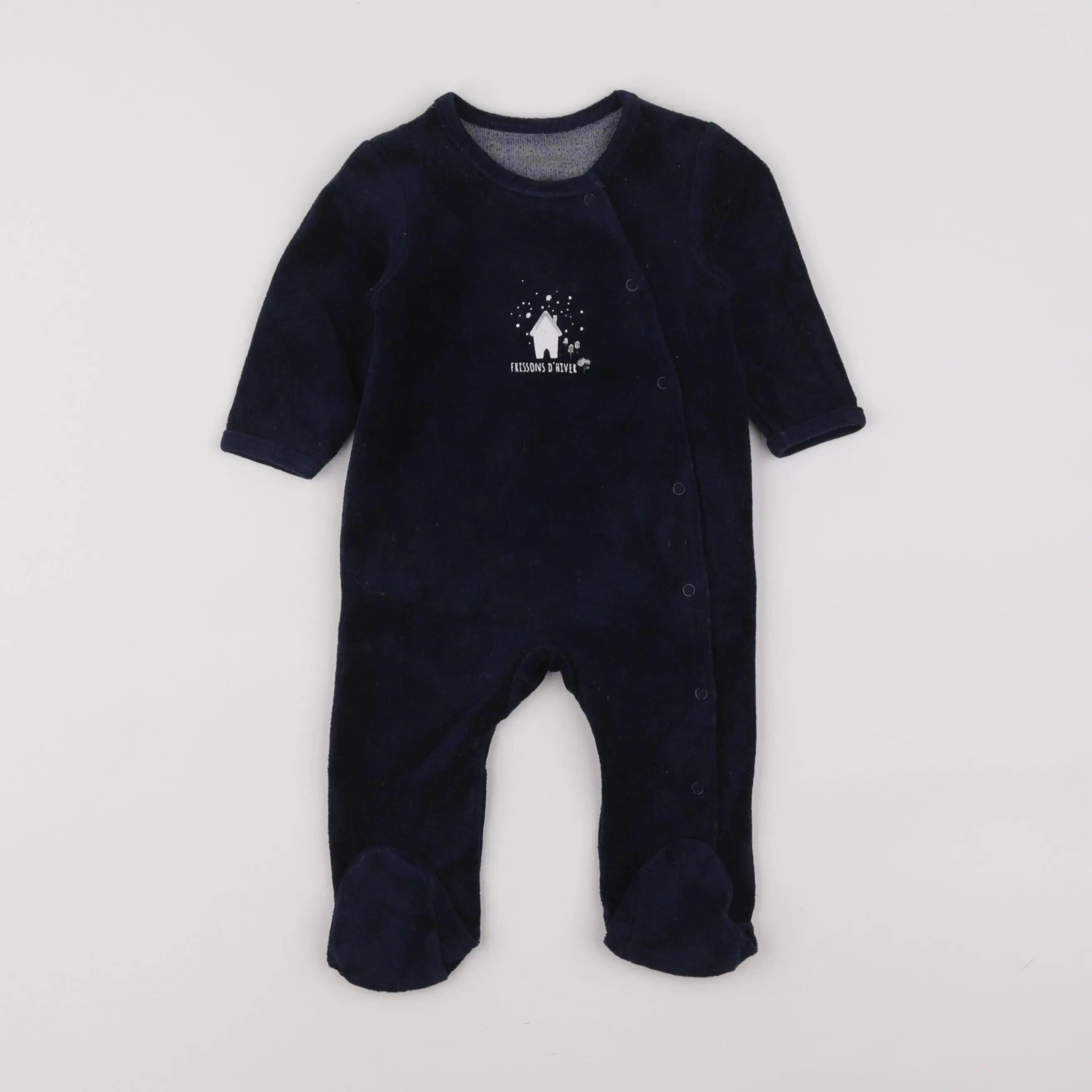 Vertbaudet - pyjama velours bleu - 6 mois
