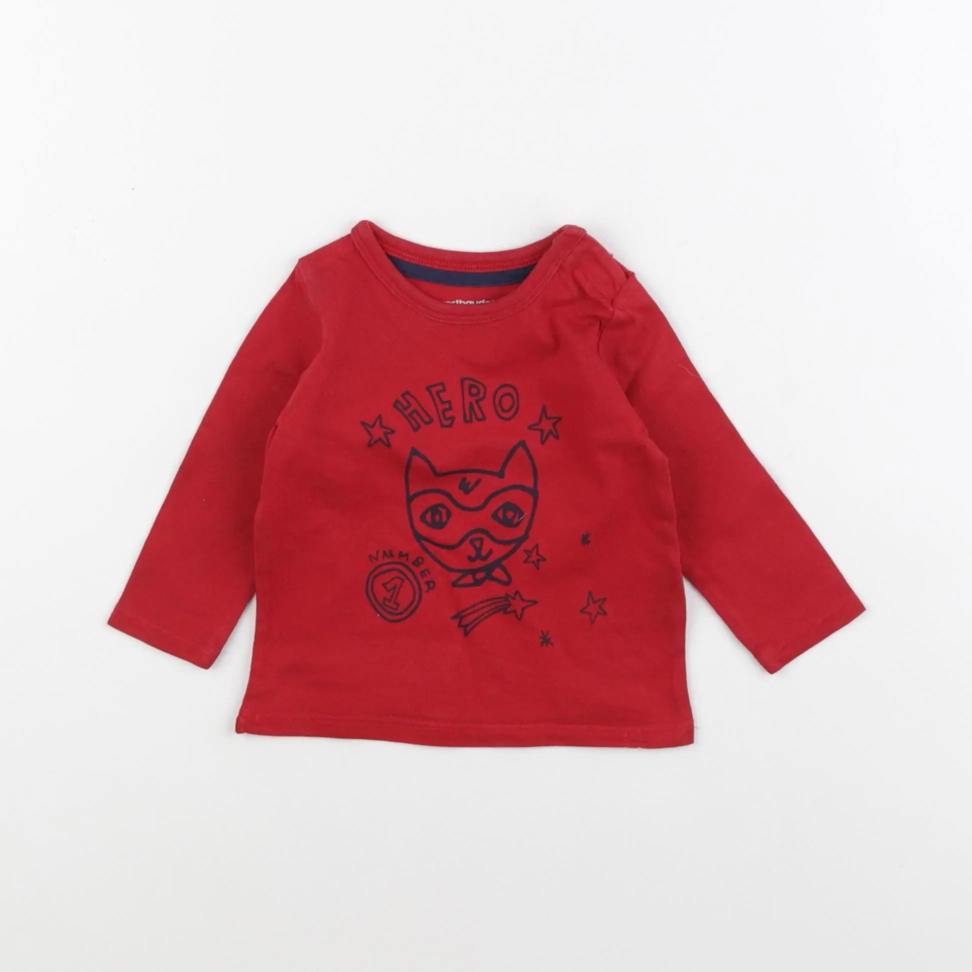 Vertbaudet - tee-shirt rouge - 6 mois