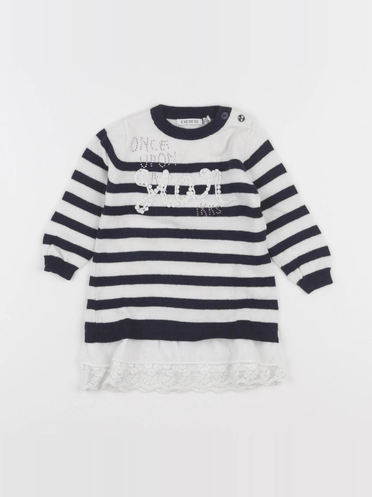 IKKS - robe blanc, bleu - 6 mois