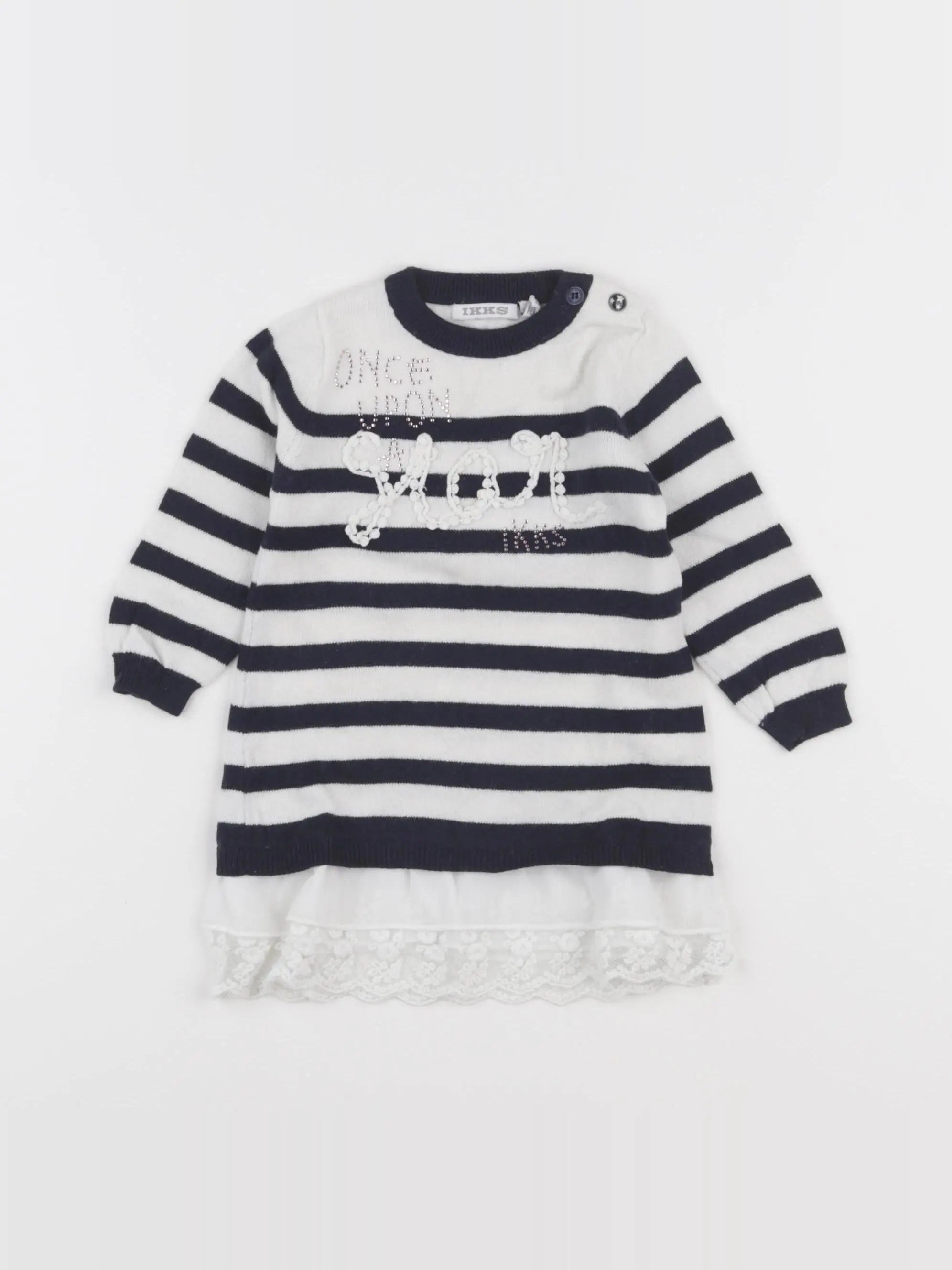 IKKS - robe blanc, bleu - 6 mois