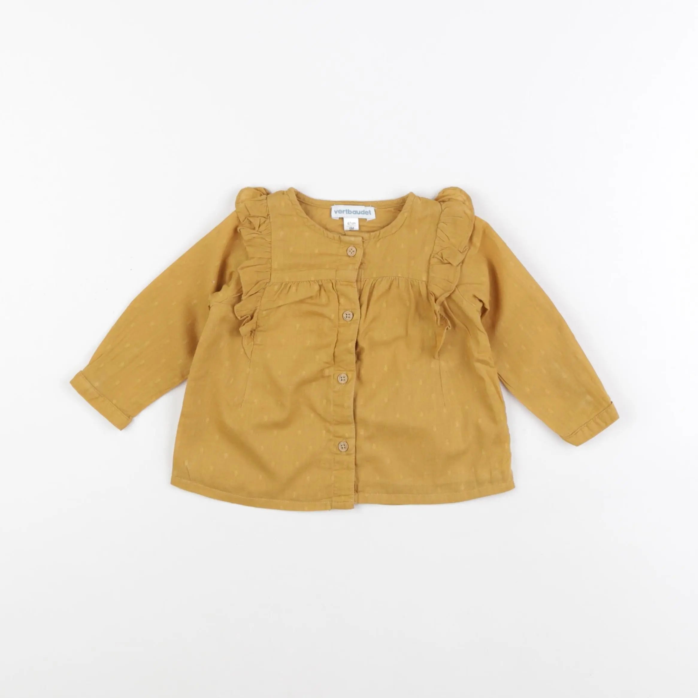 Vertbaudet - blouse jaune - 6 mois