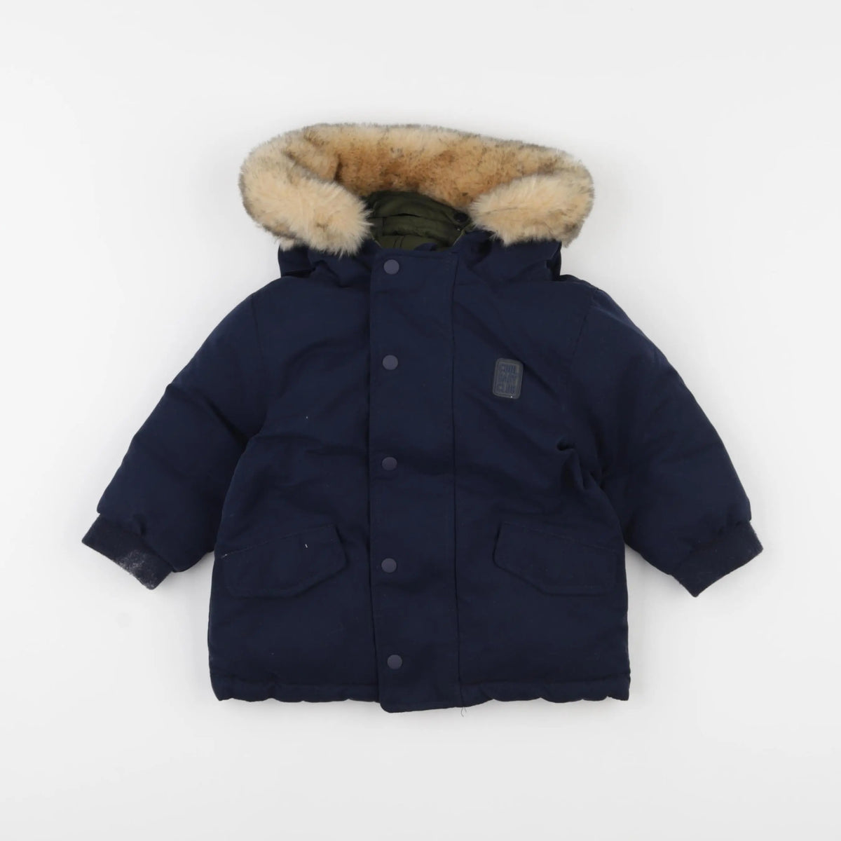 Vertbaudet - manteau réversible bleu - 12 mois