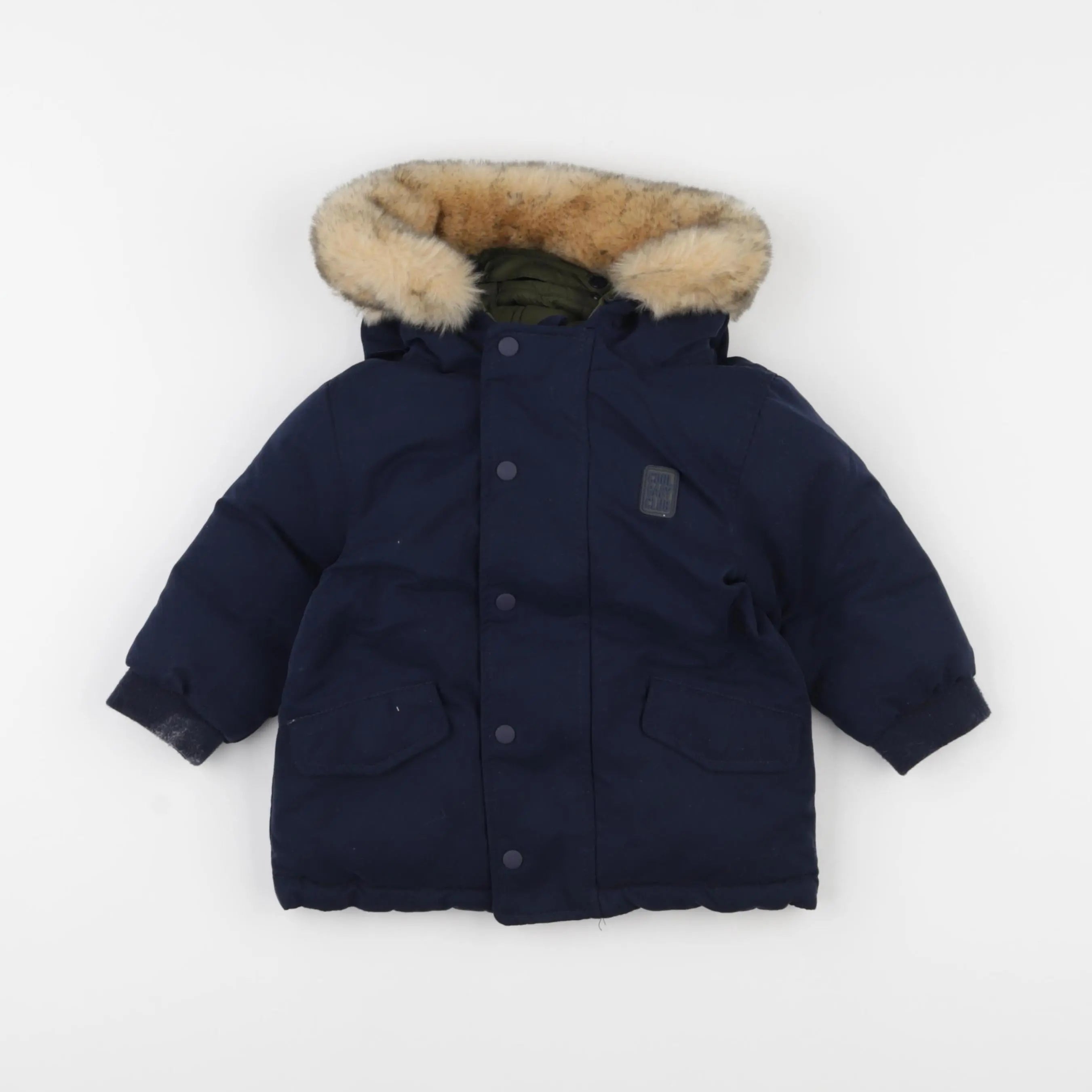 Vertbaudet - manteau réversible bleu - 12 mois