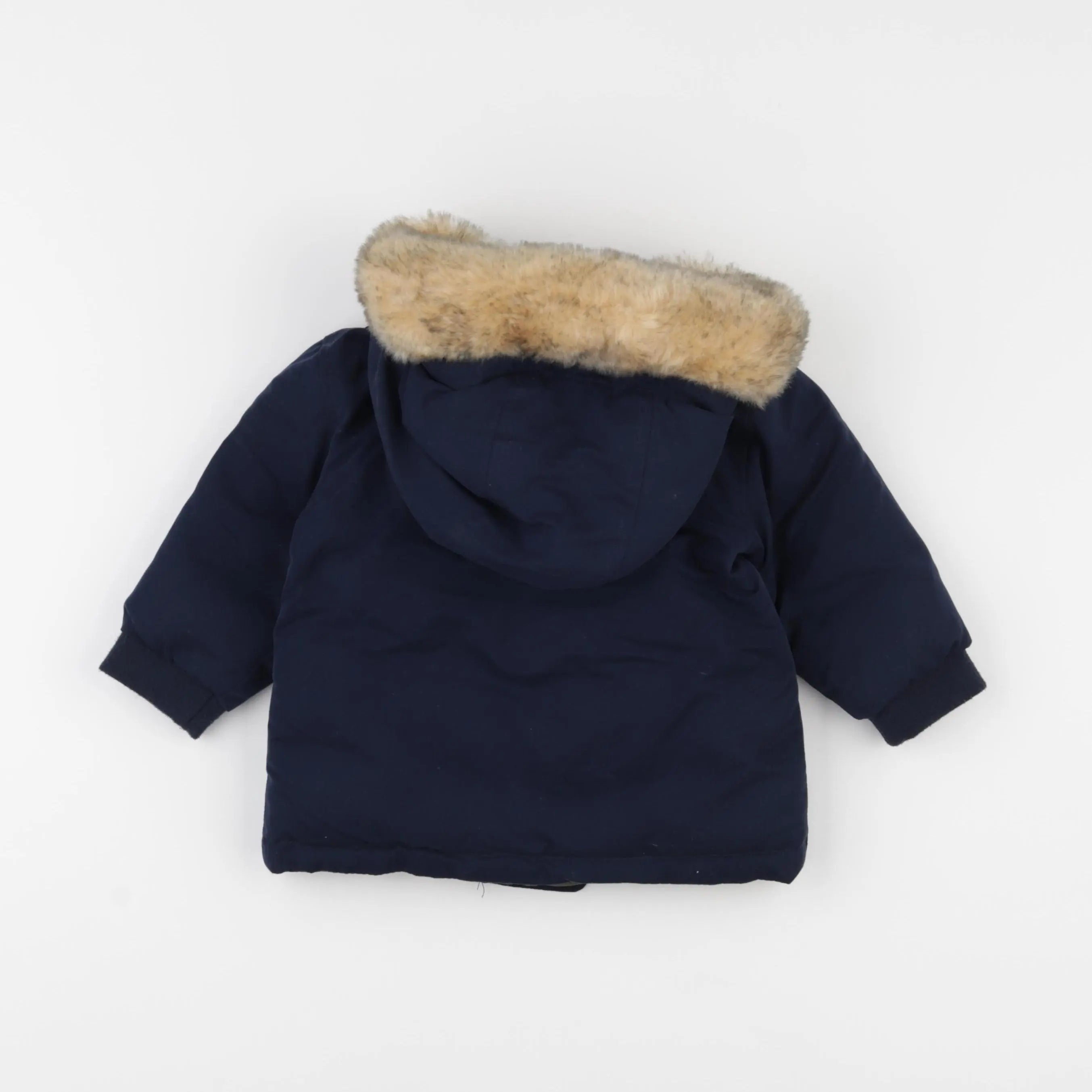 Vertbaudet - manteau réversible bleu - 12 mois