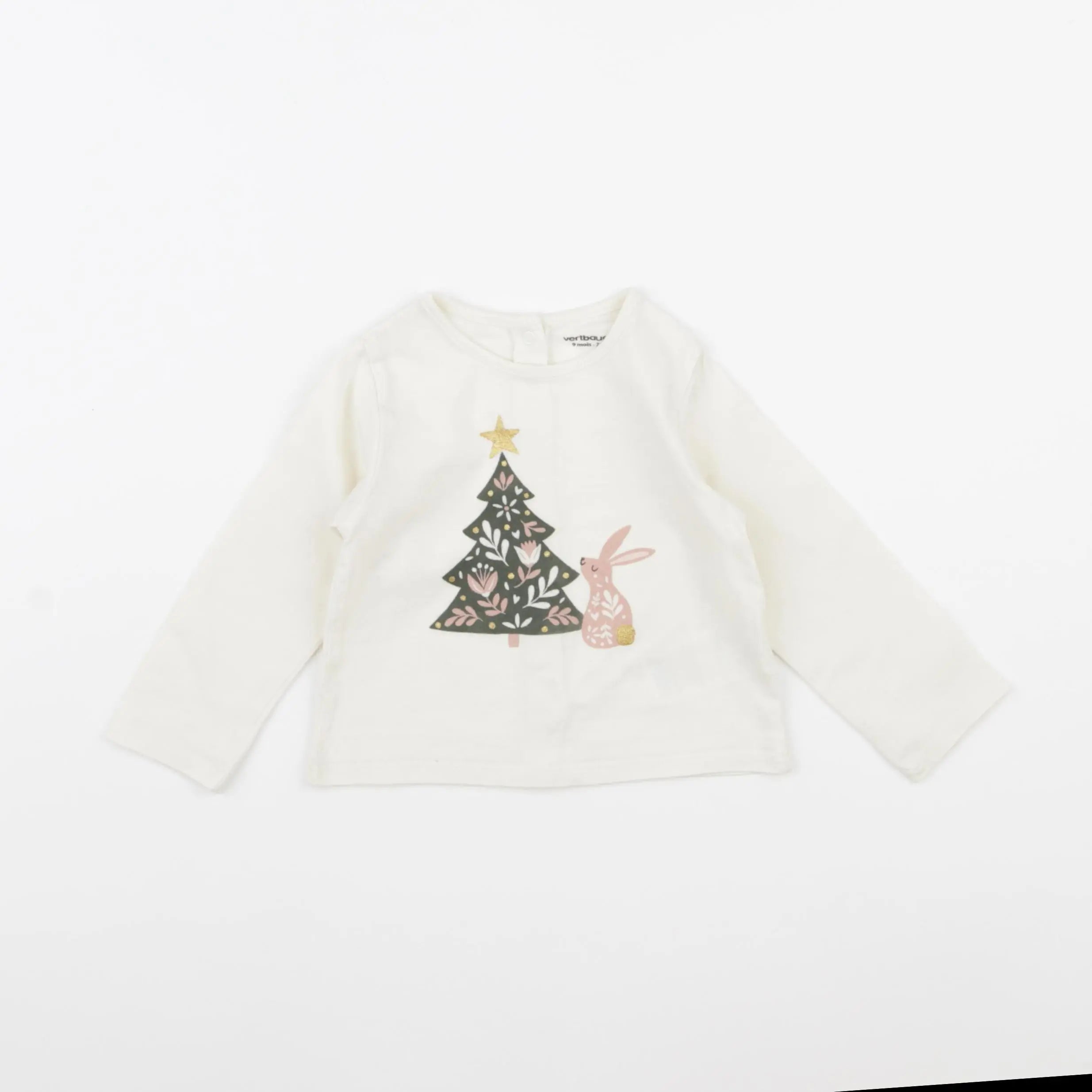 Vertbaudet - tee-shirt blanc - 9 mois