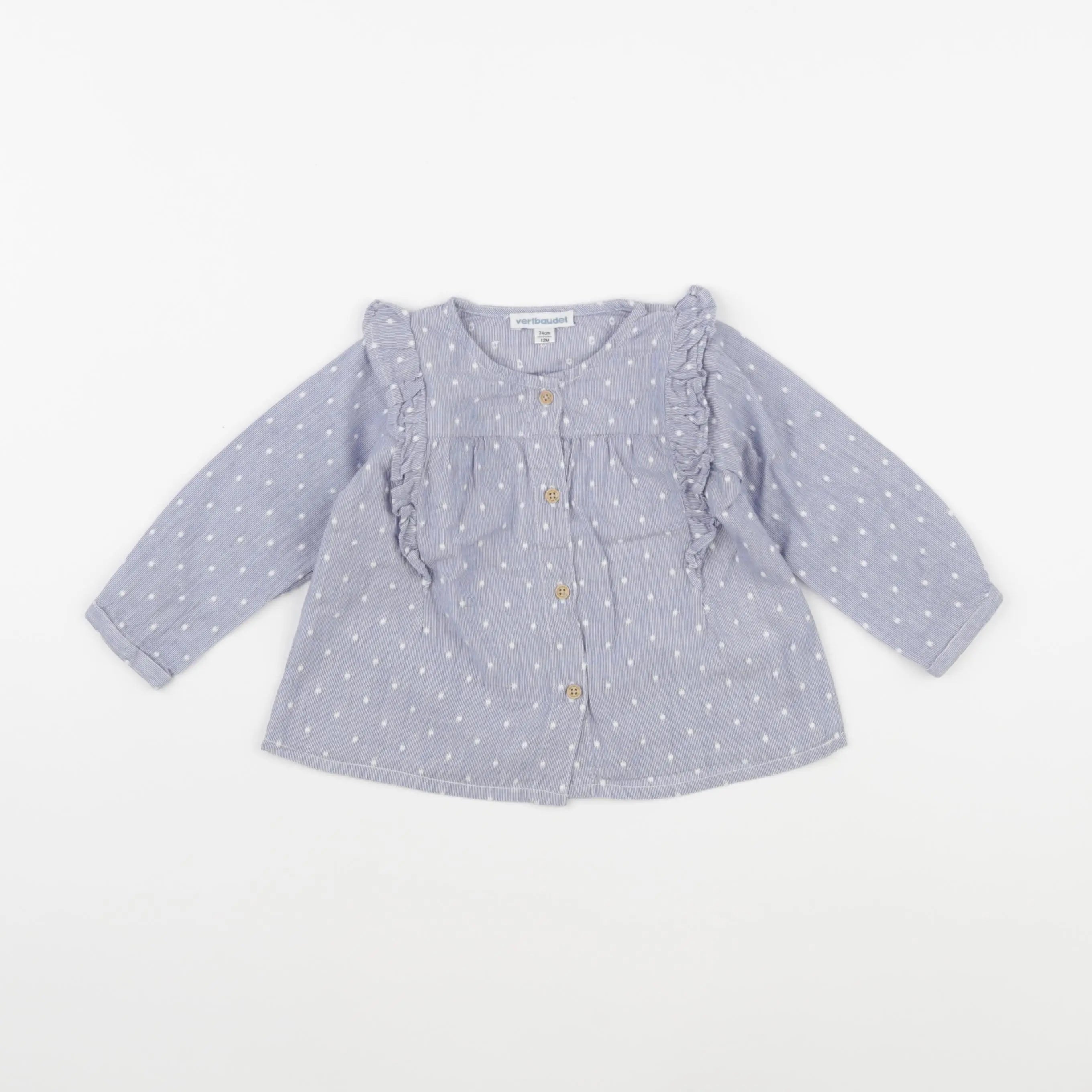 Vertbaudet - blouse bleu - 12 mois