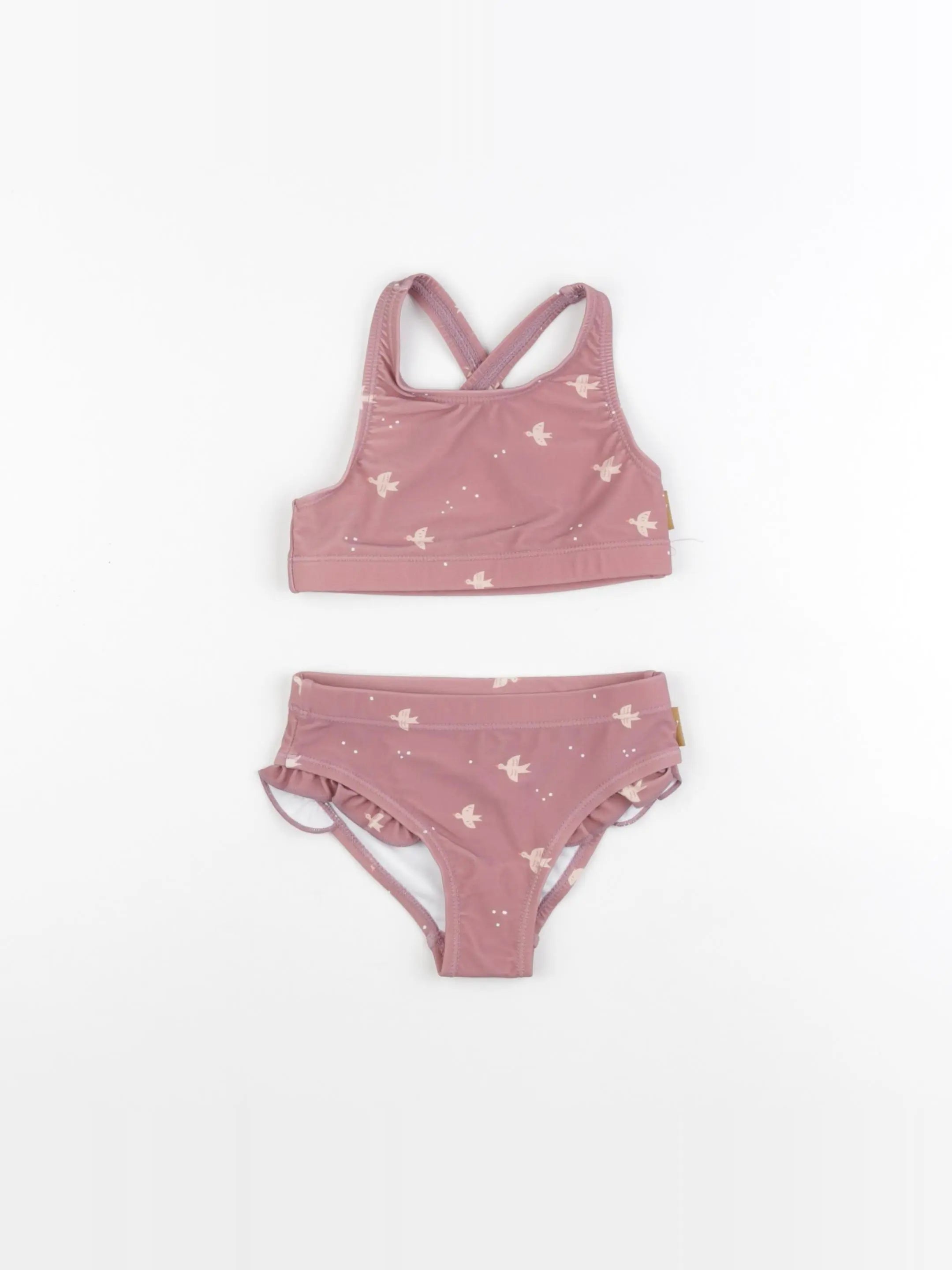 Maillot de bain 2 pièces OISEAU rose