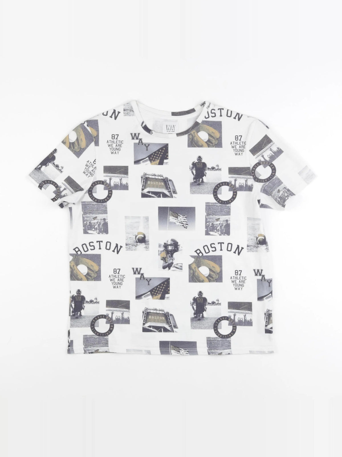 IKKS - tee-shirt blanc, gris - 14 ans