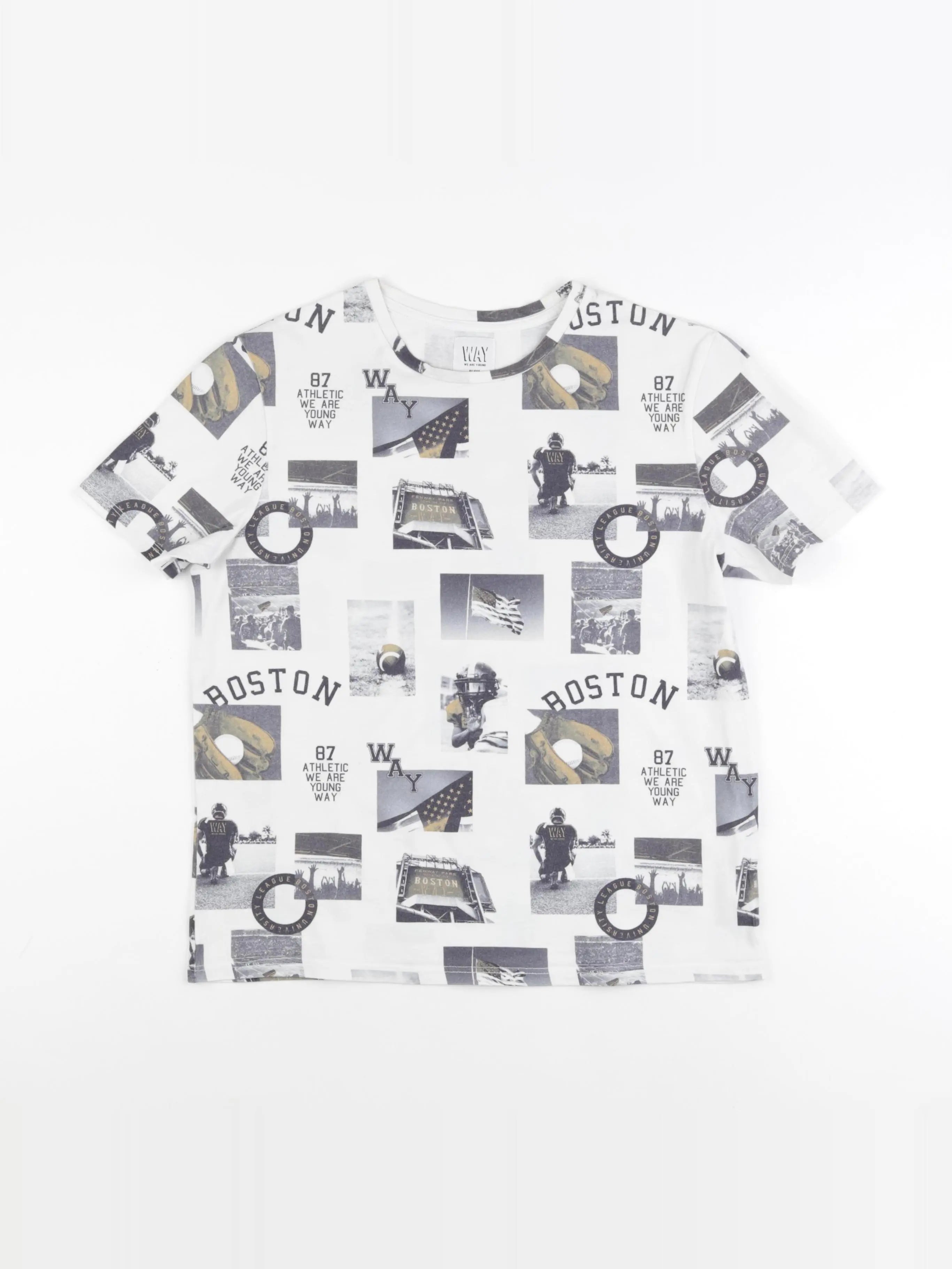 IKKS - tee-shirt blanc, gris - 14 ans