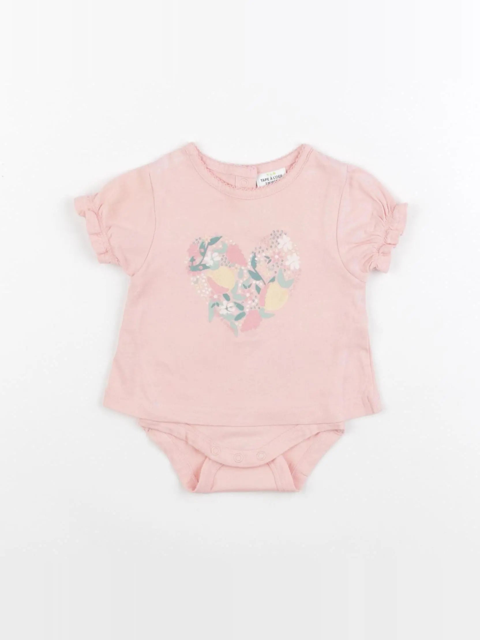 Tape à l'oeil - body tee-shirt rose - 3 mois
