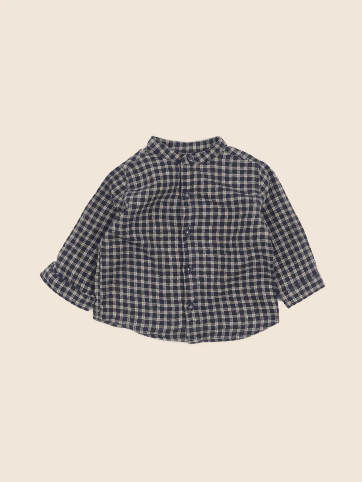 Boutchou - chemise bleu, marron - 6 mois