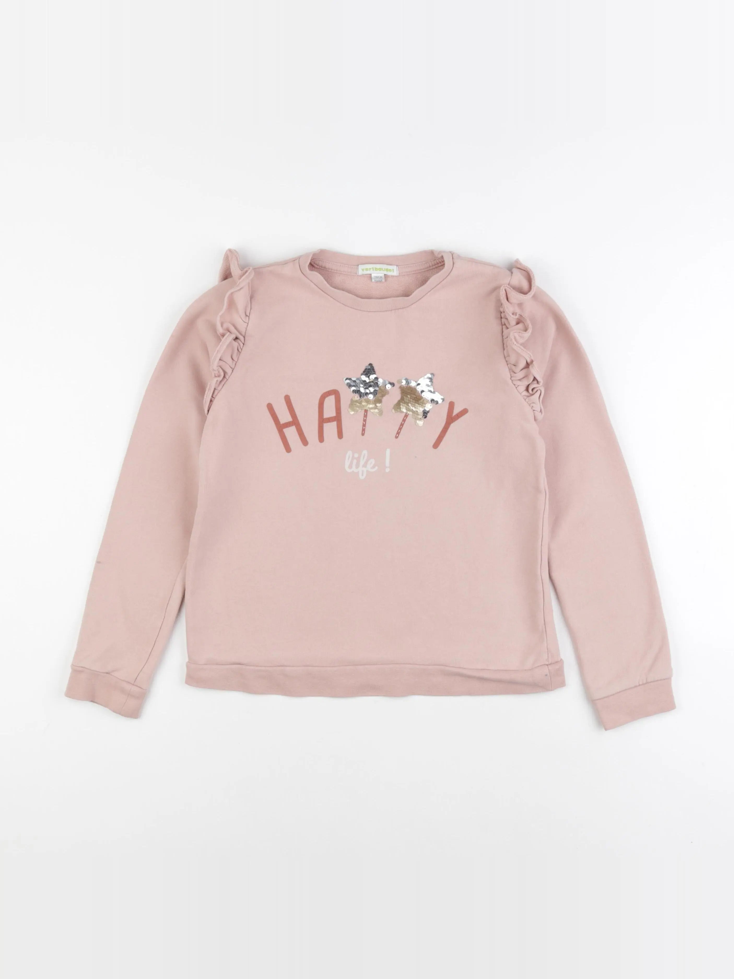 Vertbaudet - sweat rose - 10 ans