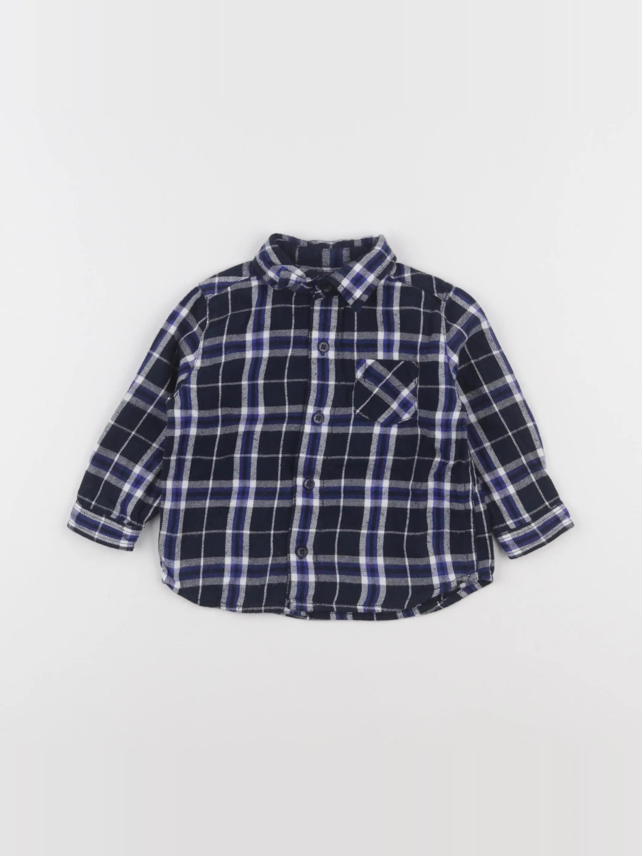 Boutchou - chemise bleu - 6 mois