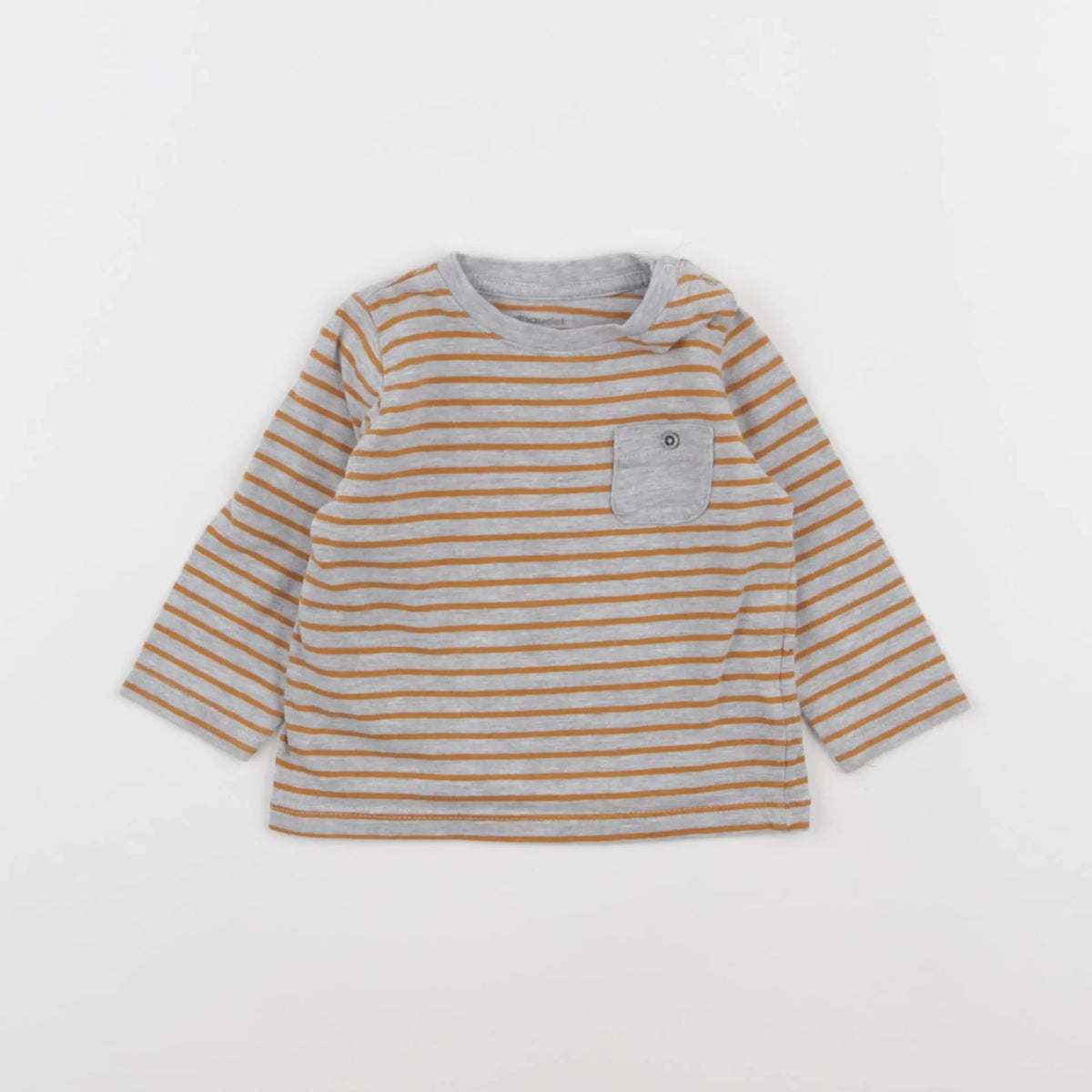 Vertbaudet - tee-shirt gris, orange - 6 mois