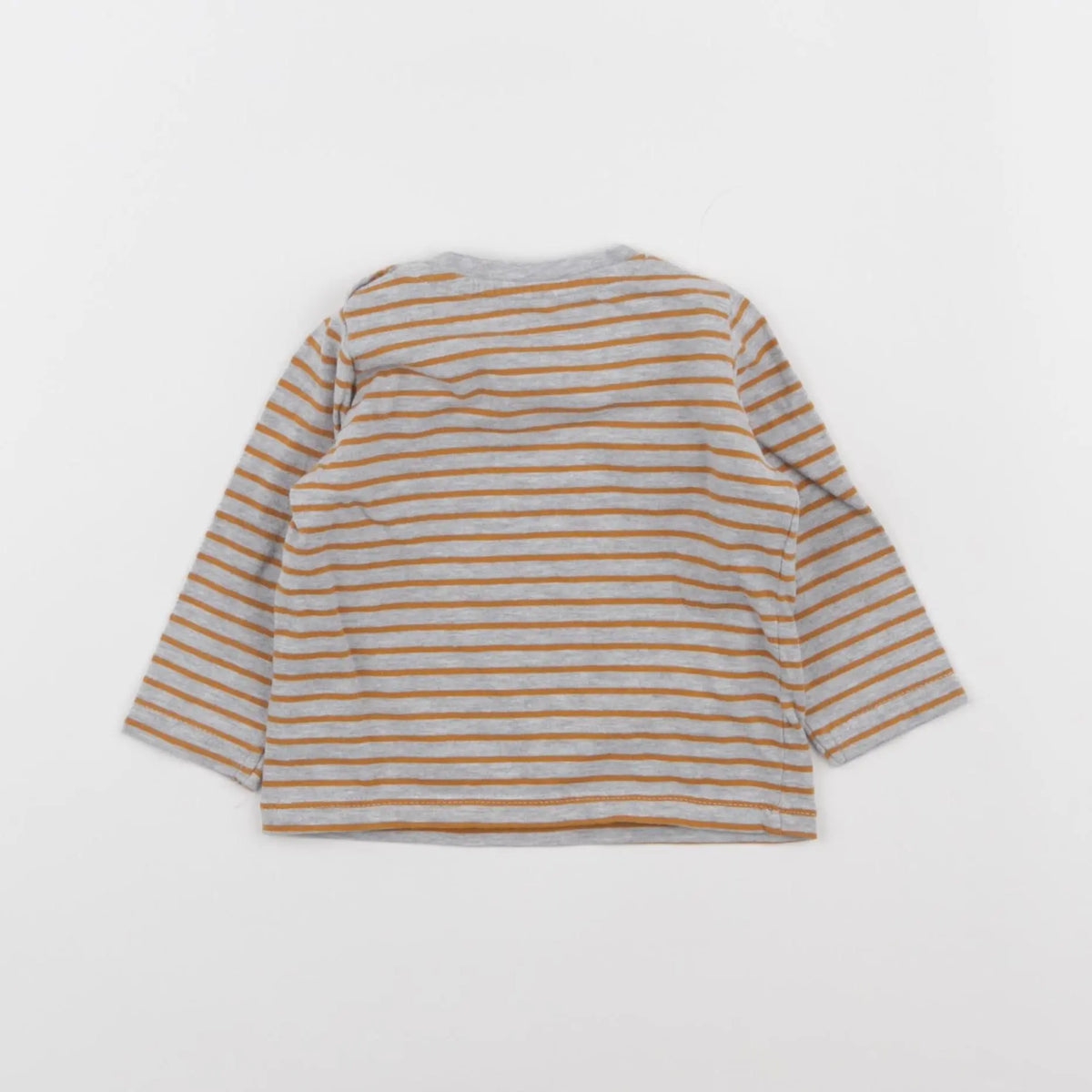 Vertbaudet - tee-shirt gris, orange - 6 mois