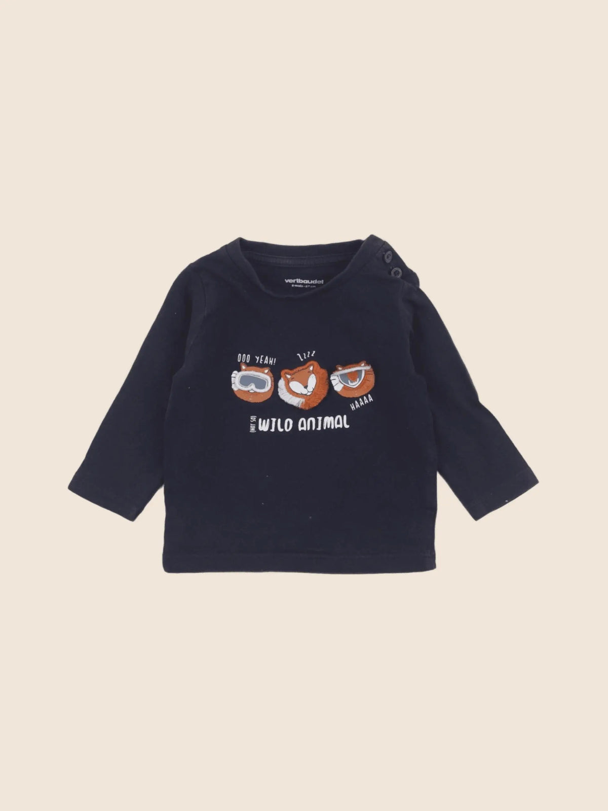Vertbaudet - tee-shirt bleu - 6 mois