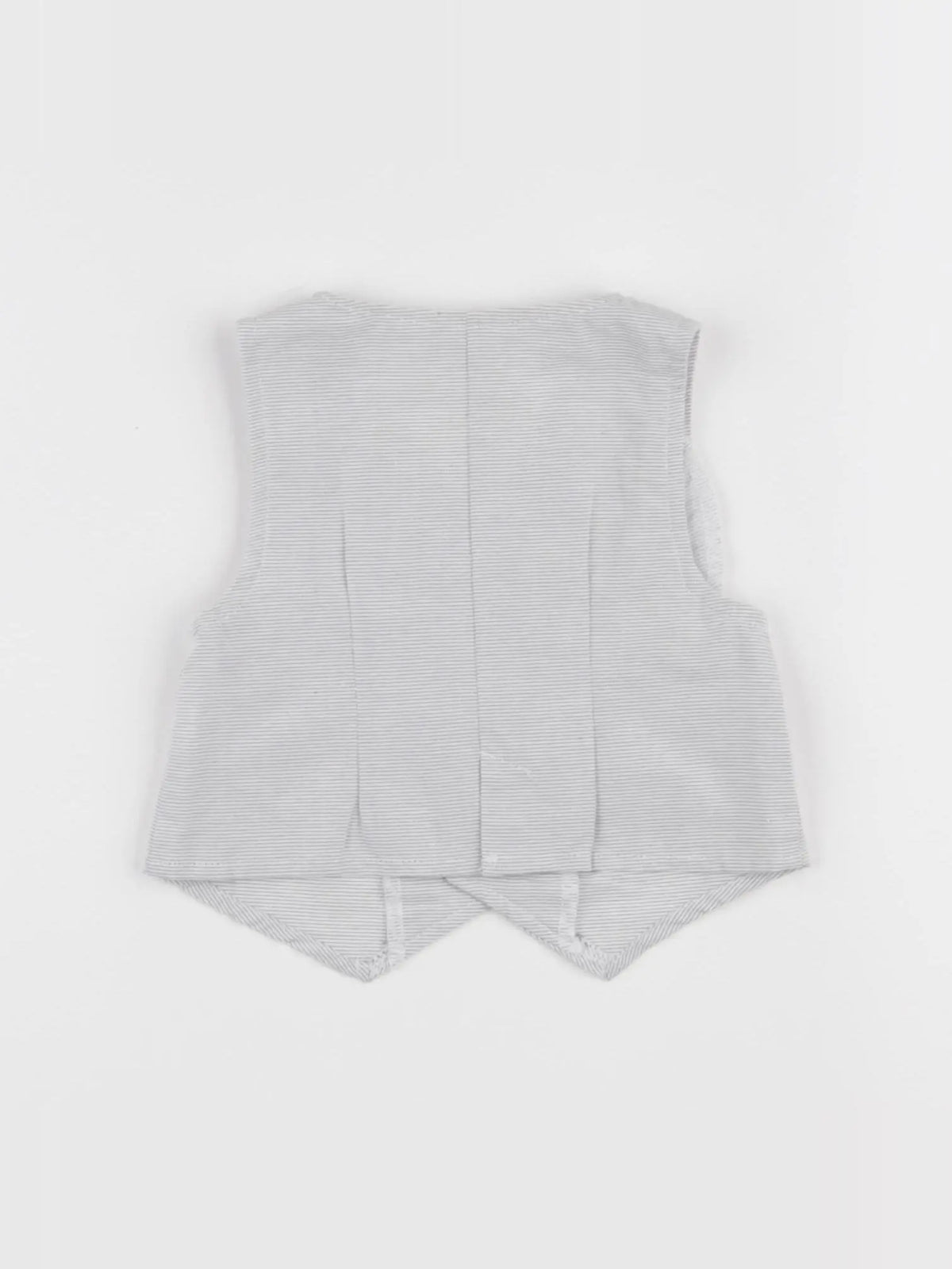 Vertbaudet - gilet blanc, gris - 6 mois