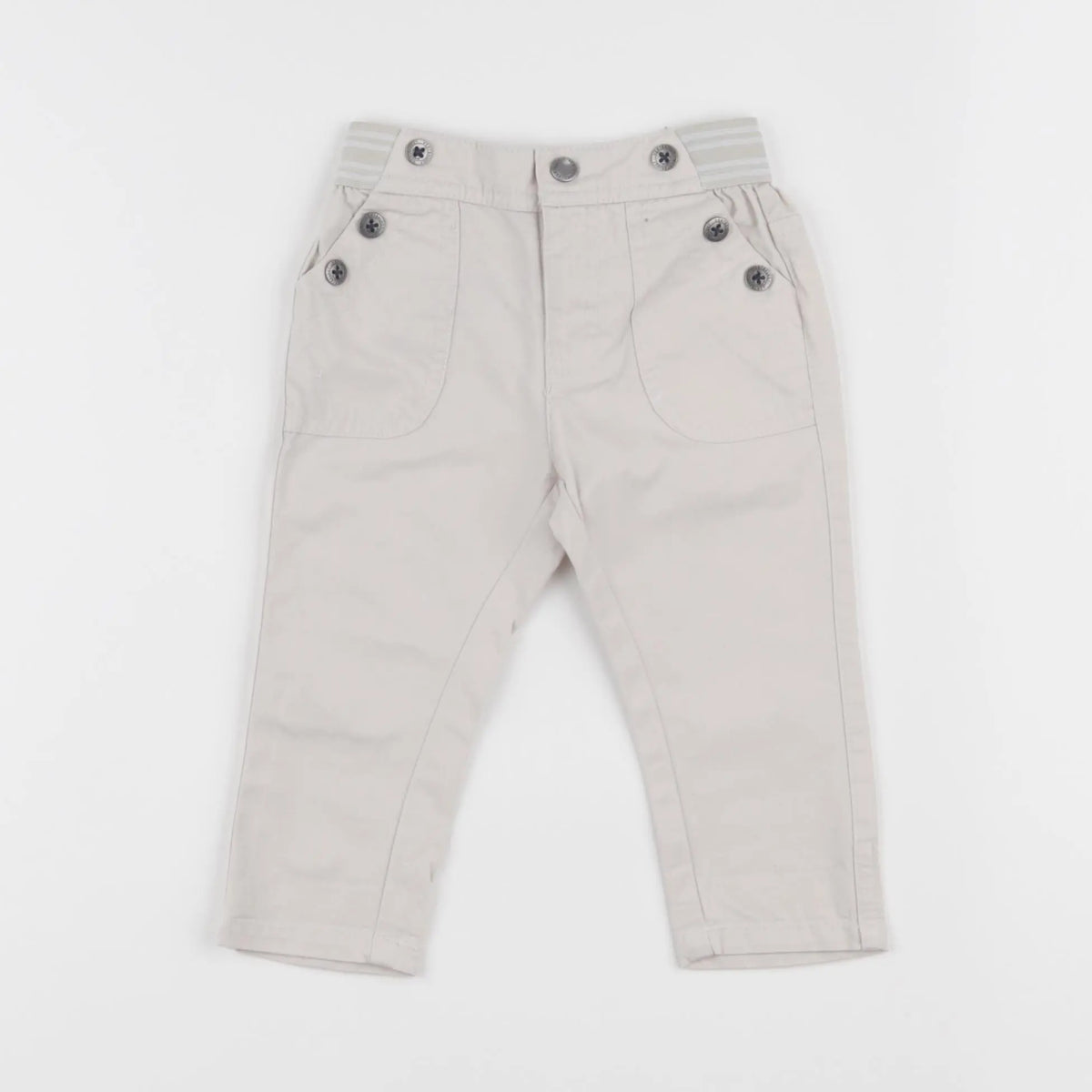 Vertbaudet - pantalon beige - 6 mois