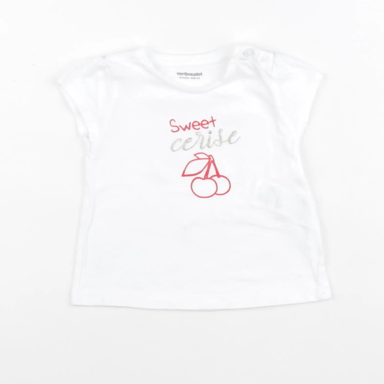 Vertbaudet - tee-shirt blanc - 6 mois
