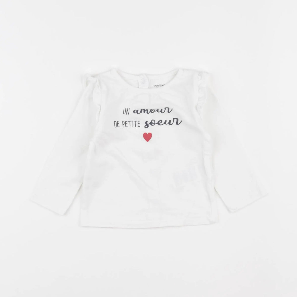 Vertbaudet - tee-shirt blanc - 6 mois