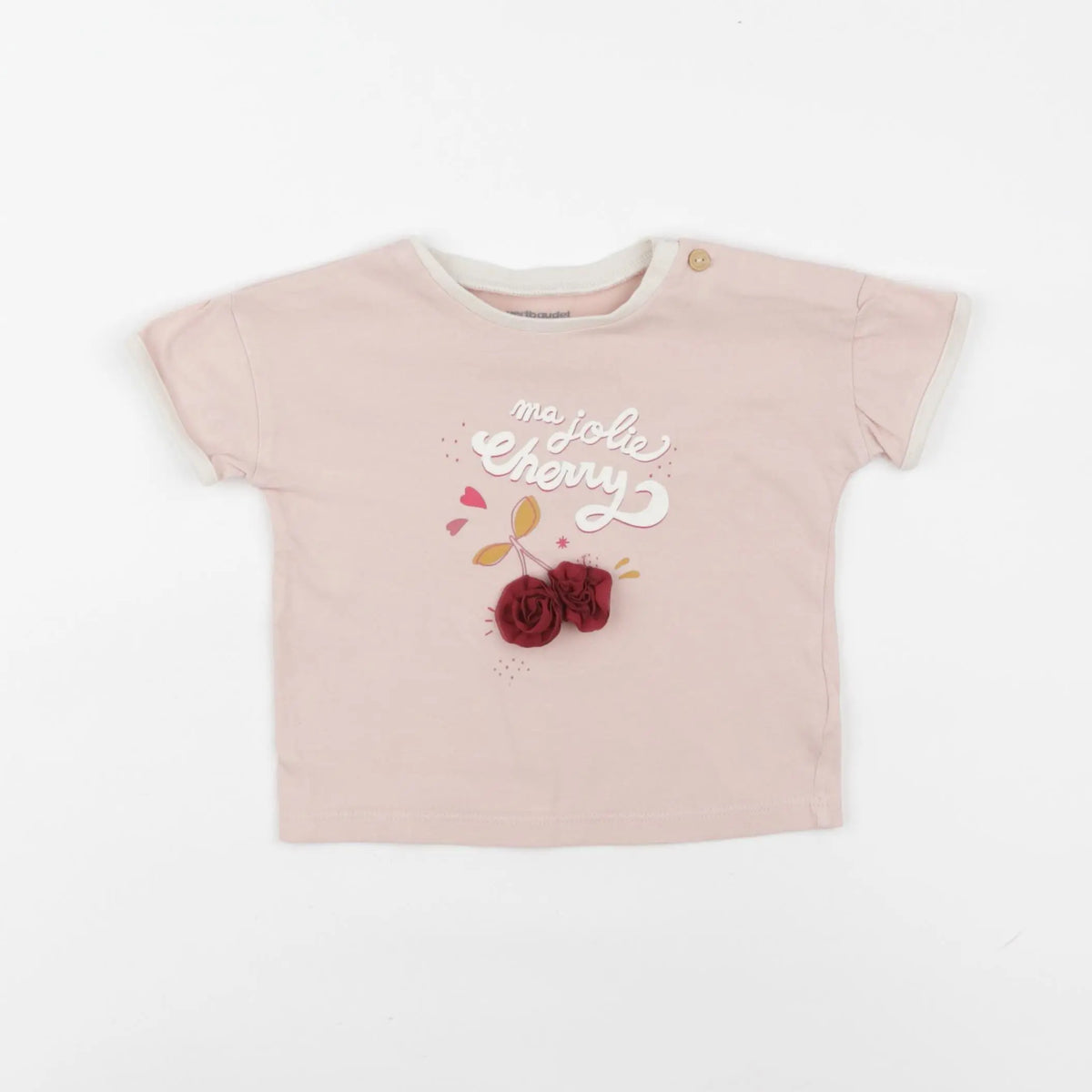 Vertbaudet - tee-shirt rose - 12 mois