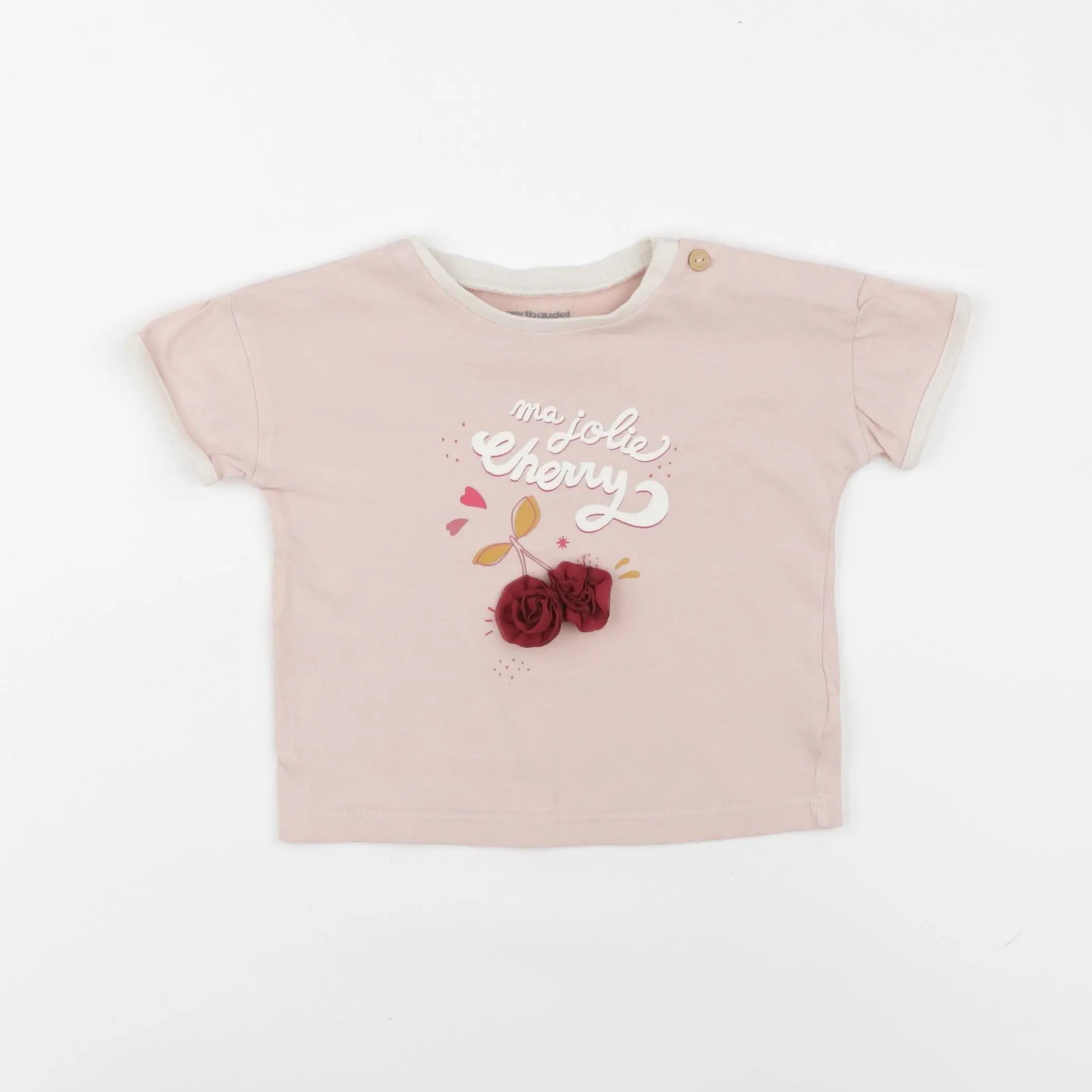 Vertbaudet - tee-shirt rose - 12 mois