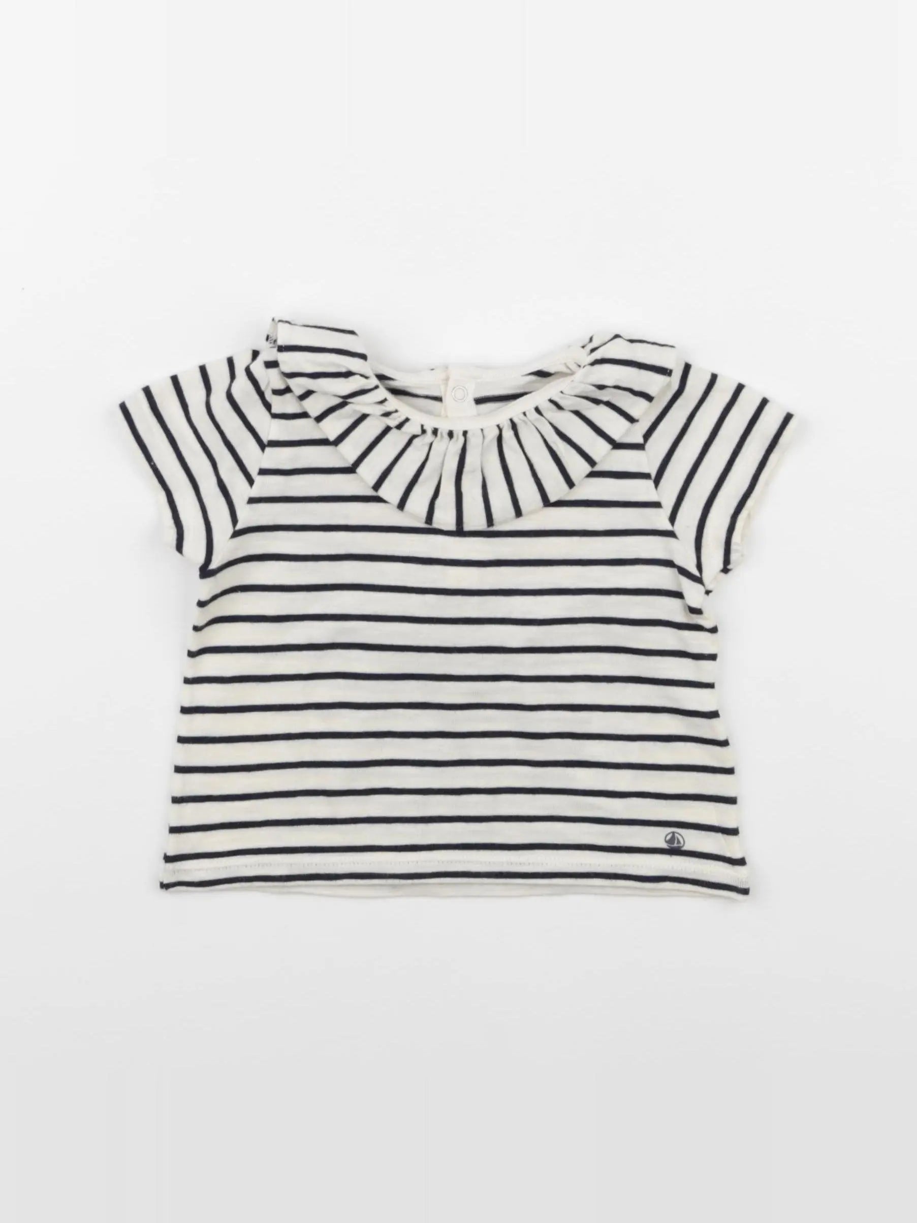 Petit Bateau - tee-shirt bleu - 6 mois
