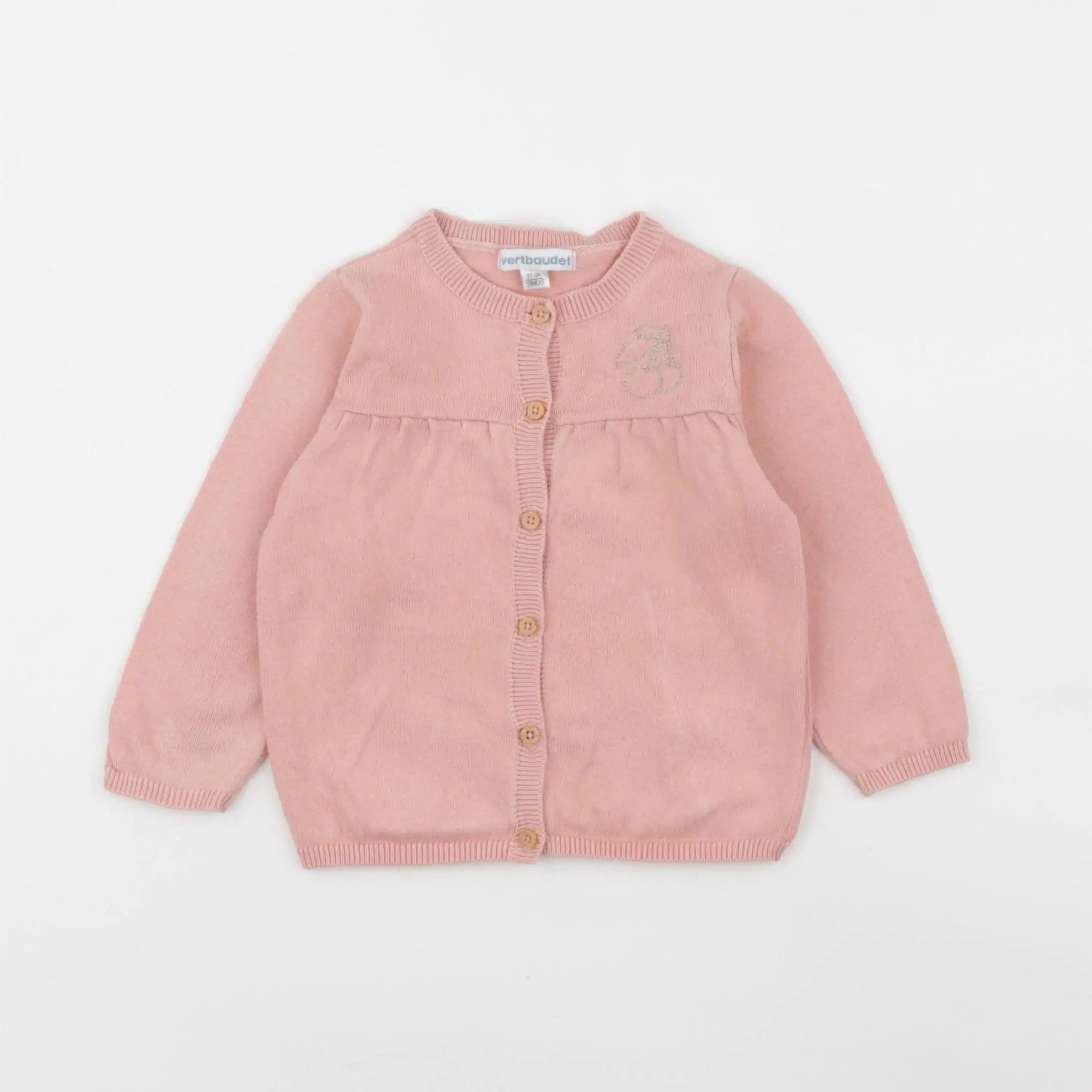 Vertbaudet - gilet rose - 18 mois