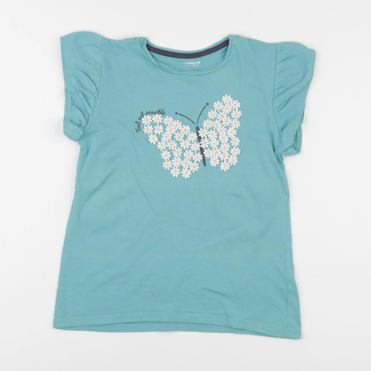 Vertbaudet - tee-shirt bleu - 10 ans