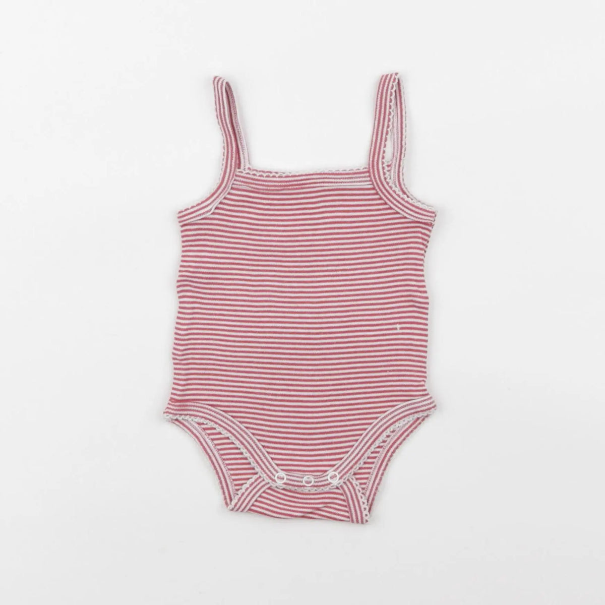 Vertbaudet - body blanc, rose - 3 mois