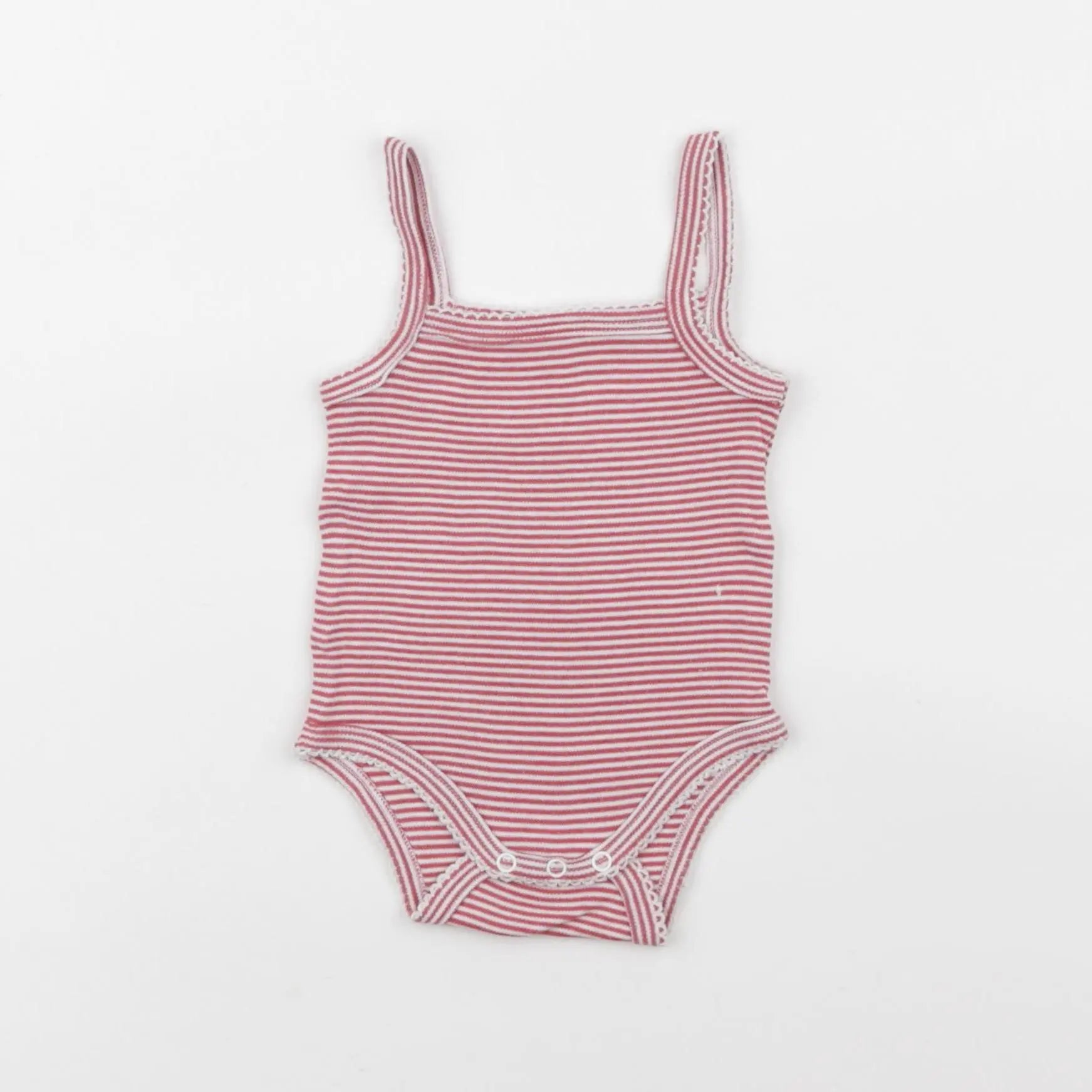 Vertbaudet - body blanc, rose - 3 mois