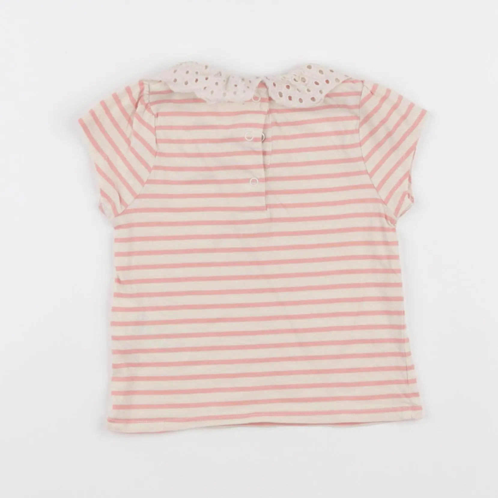 Vertbaudet - tee-shirt rose, beige - 12 mois