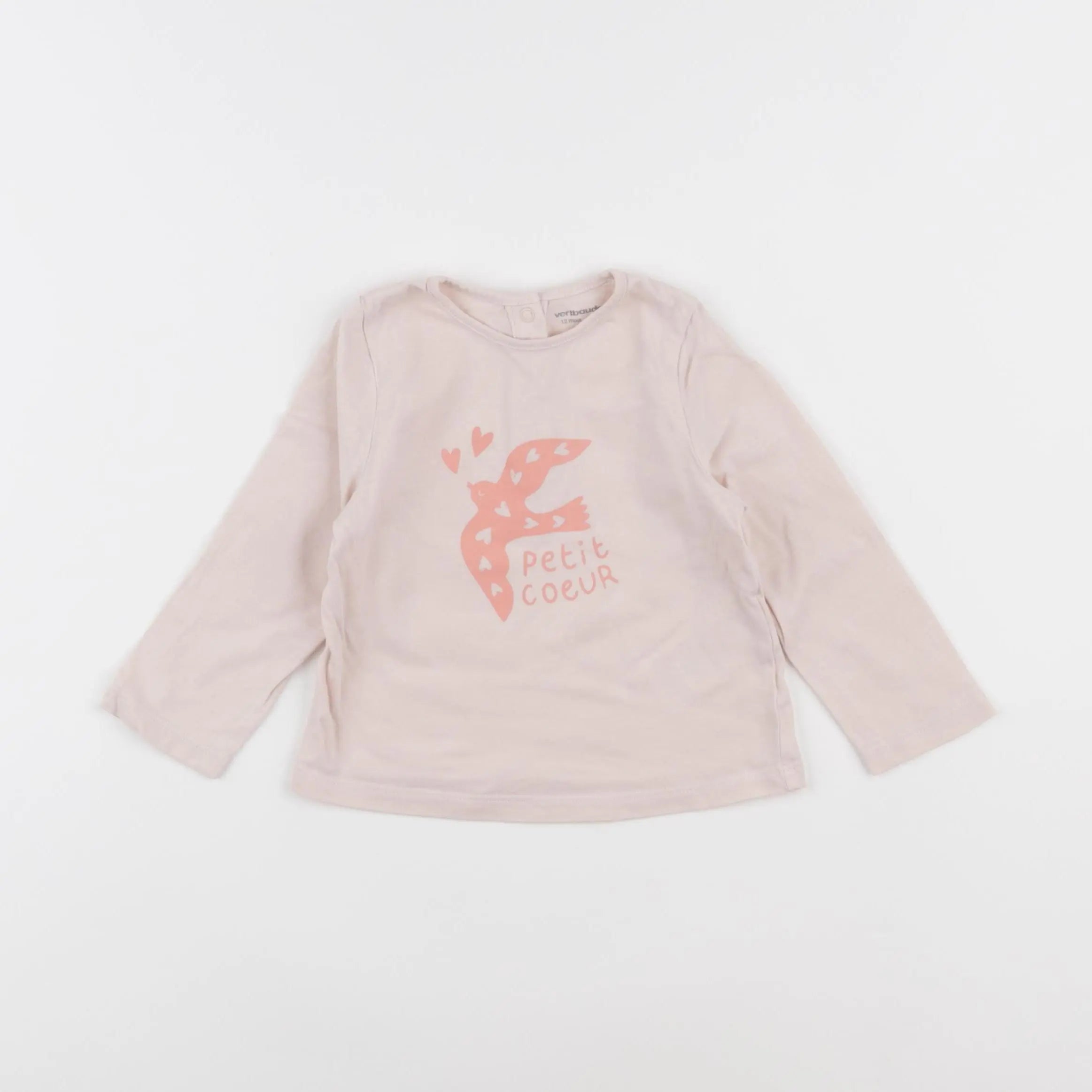 Vertbaudet - tee-shirt rose - 12 mois