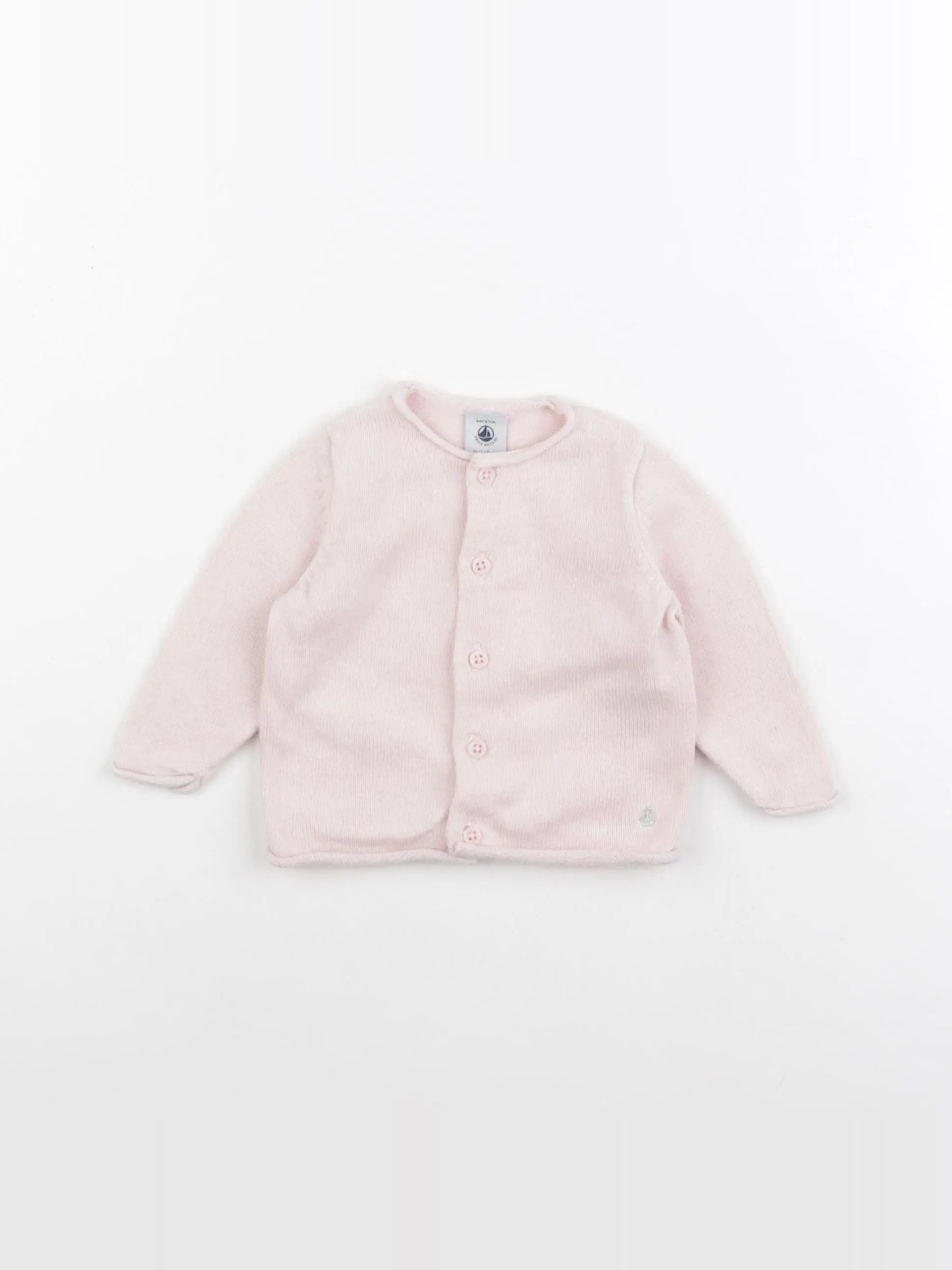Petit Bateau - gilet rose - 6 mois