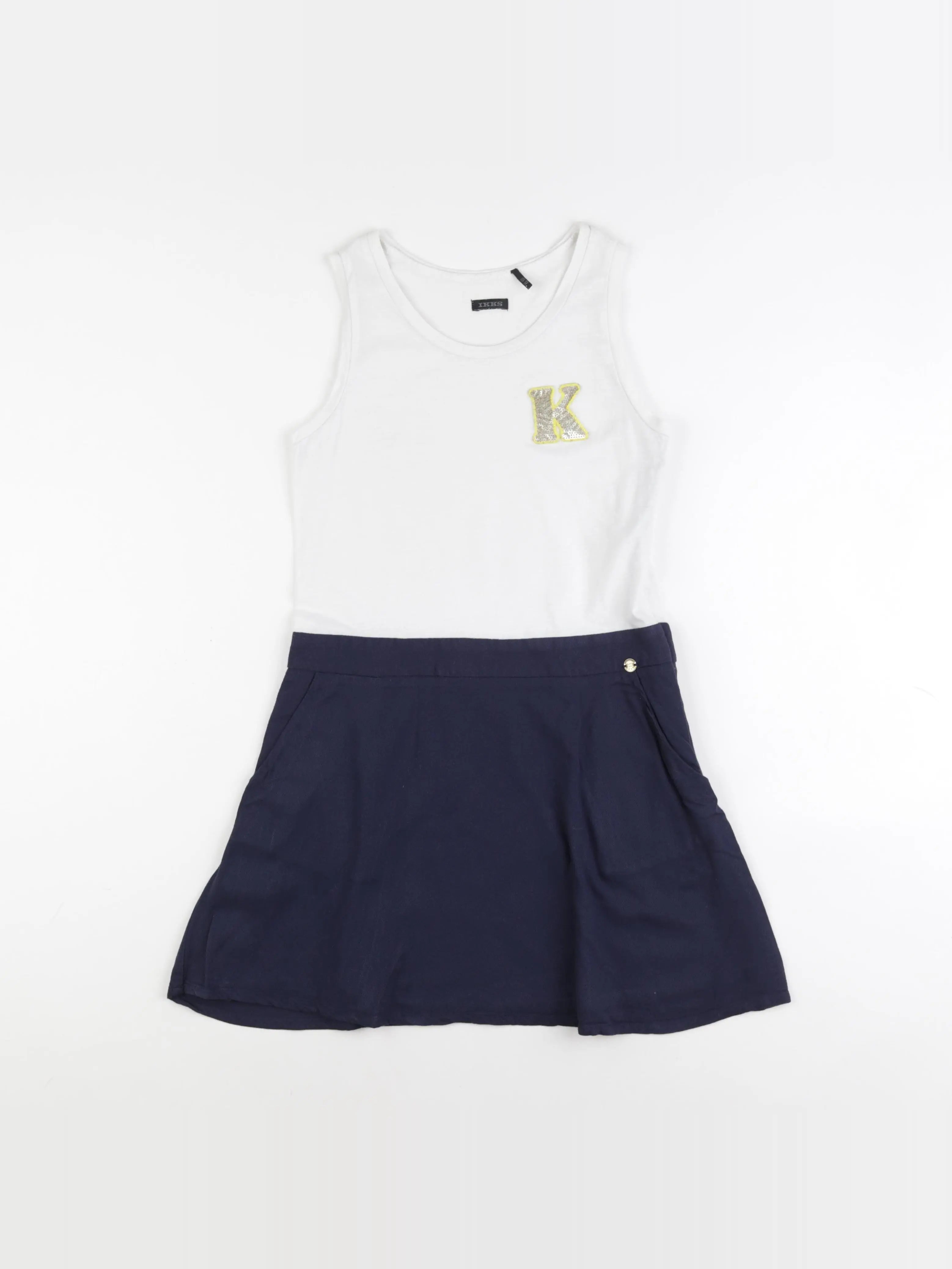 IKKS - robe bleu, blanc - 10 ans