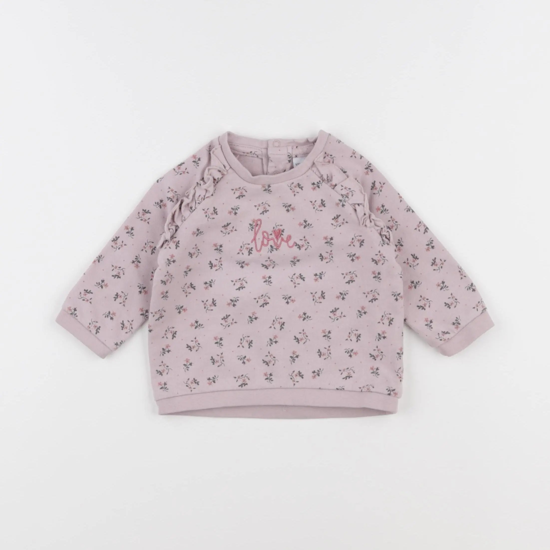 Vertbaudet - sweat rose - 6 mois