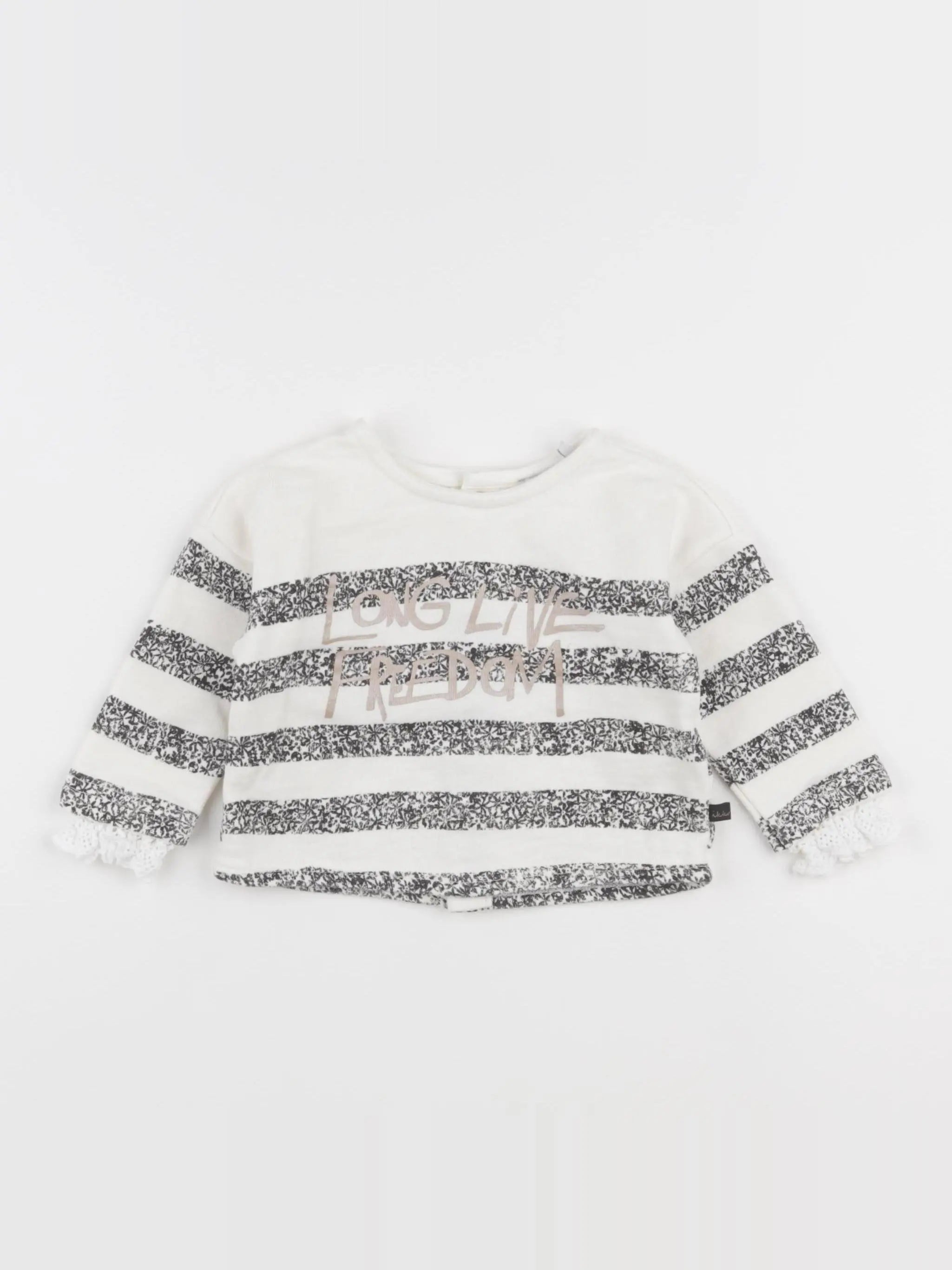 IKKS - sweat blanc, gris - 6 mois