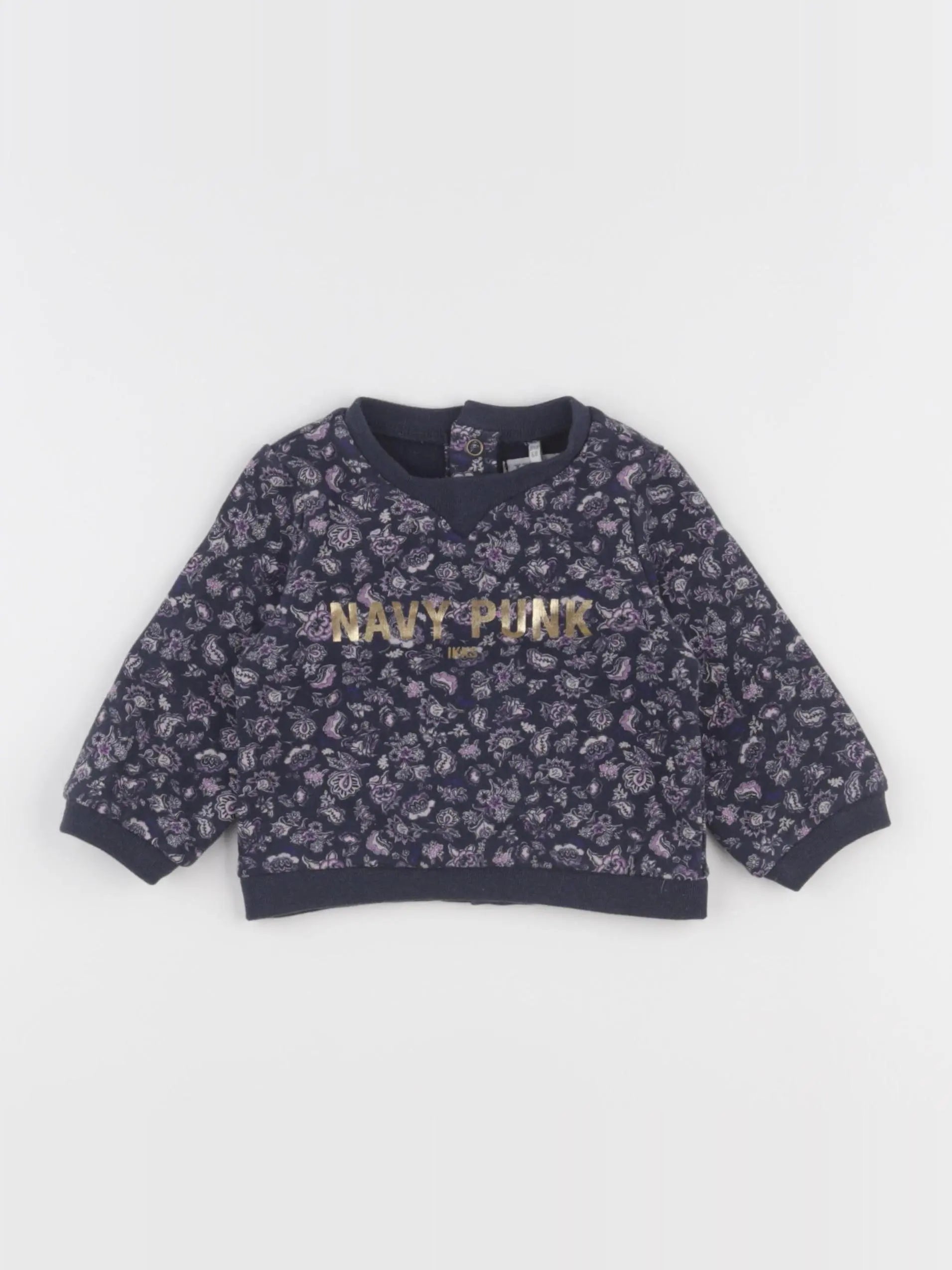 IKKS - sweat bleu - 6 mois