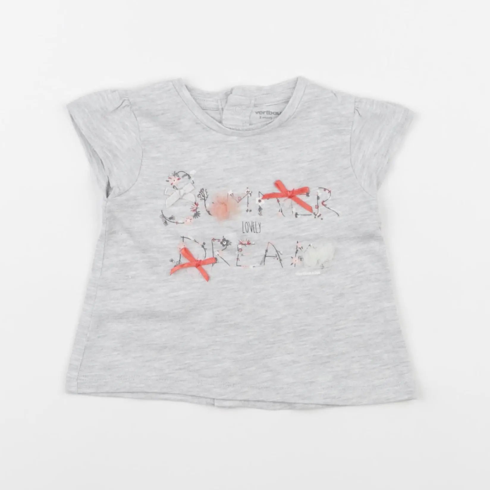 Vertbaudet - tee-shirt gris - 3 mois