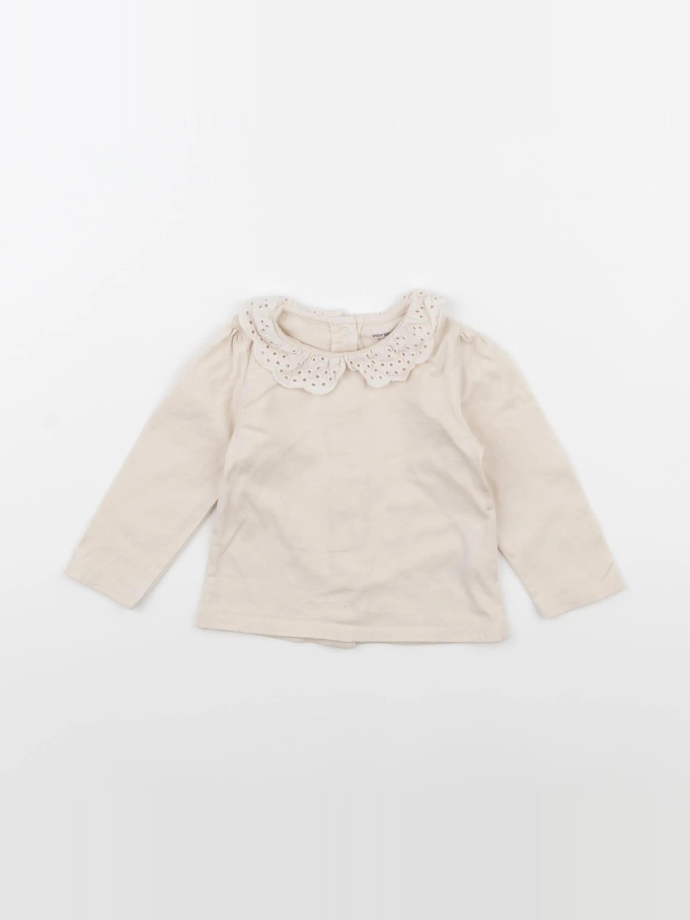 Vertbaudet - tee-shirt beige - 6 mois