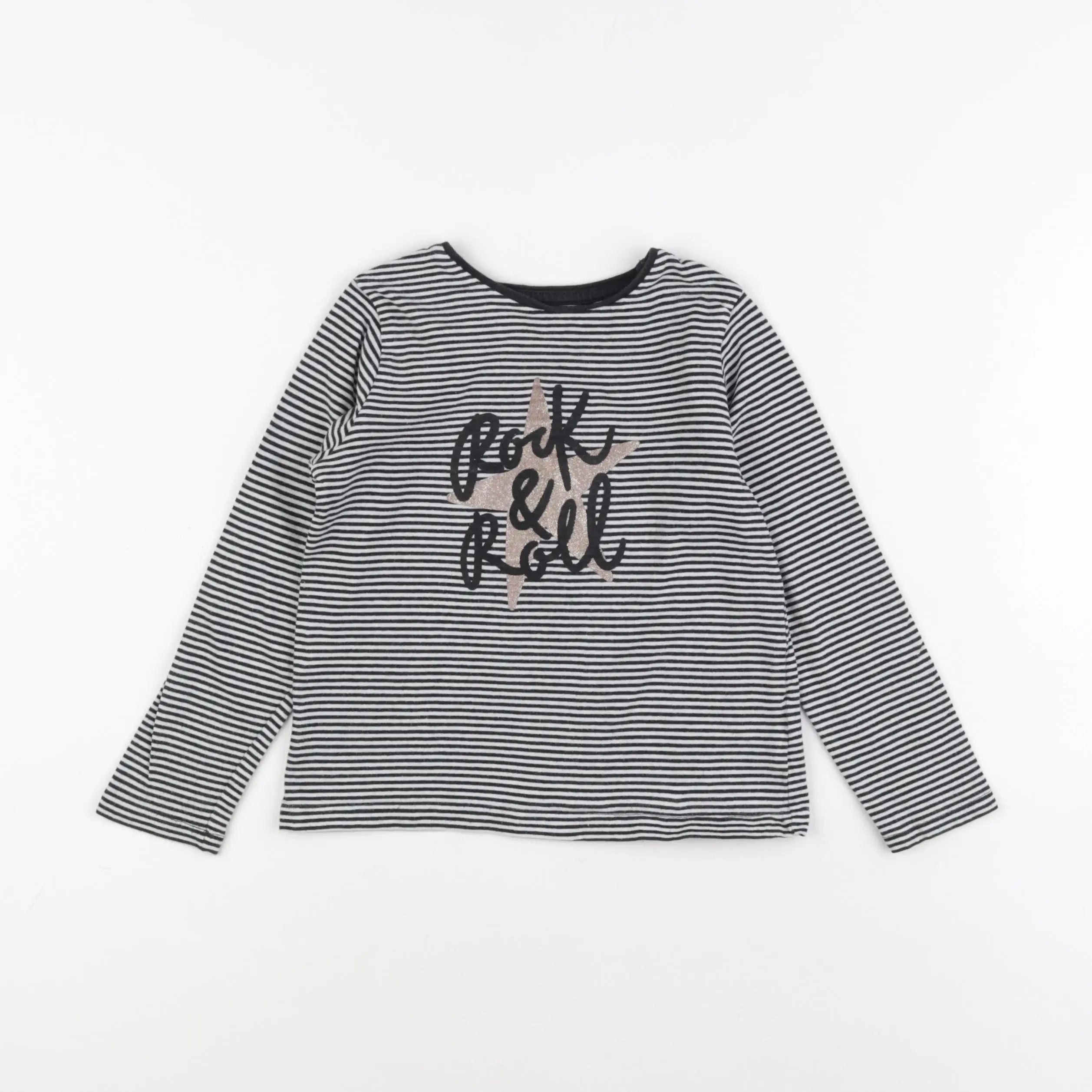 Vertbaudet - tee-shirt blanc, noir - 6 ans